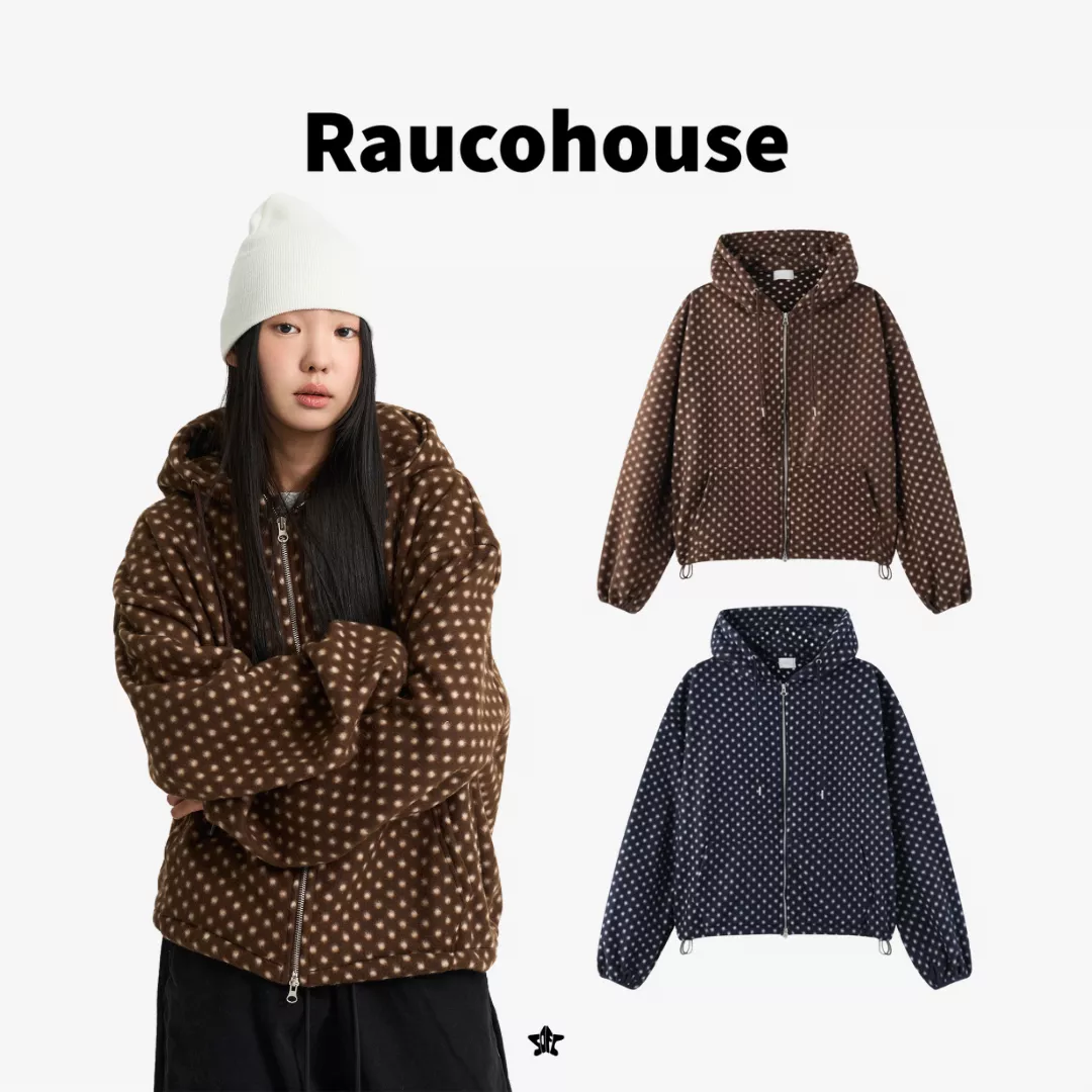 Raucohouse Dot Fleece Hooded Zip-up 點點刷毛連帽外套