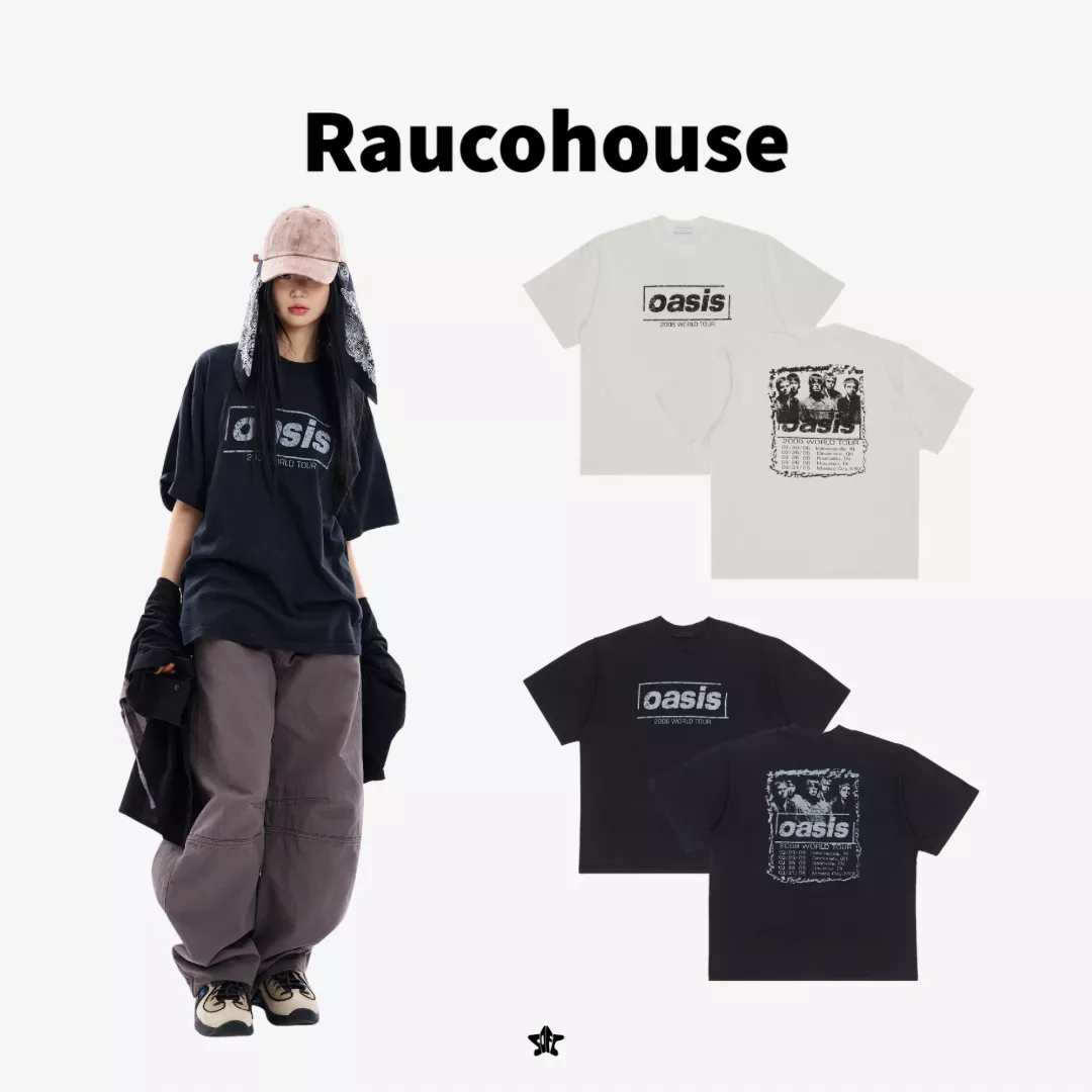 Raucohouse 2006 World Tour Pigment Over T-Shirt 世界巡迴賽顏料水洗寬鬆短袖上衣
