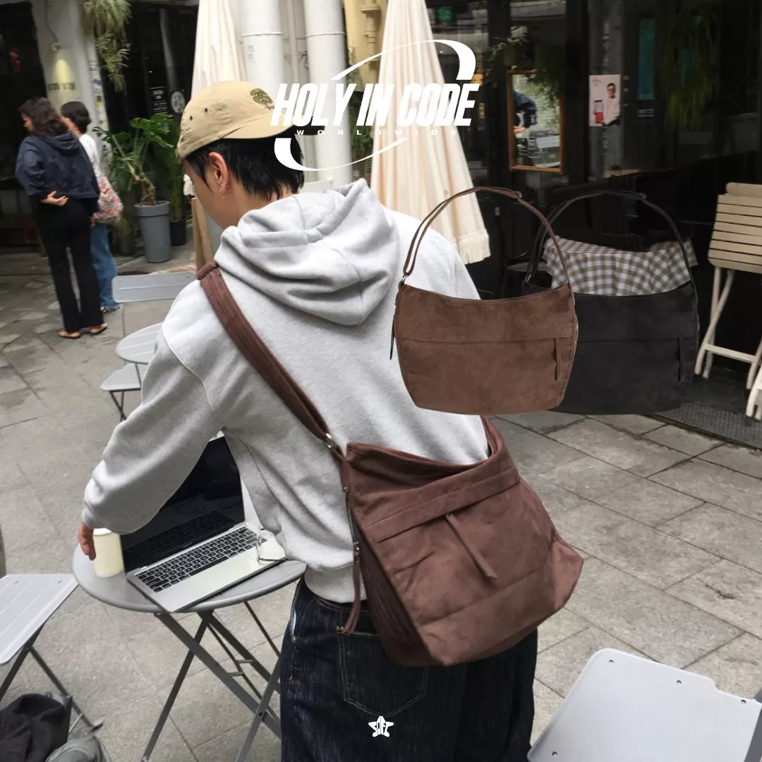 HOLY IN CODE Suede Crossbody Bag 麂皮斜背包