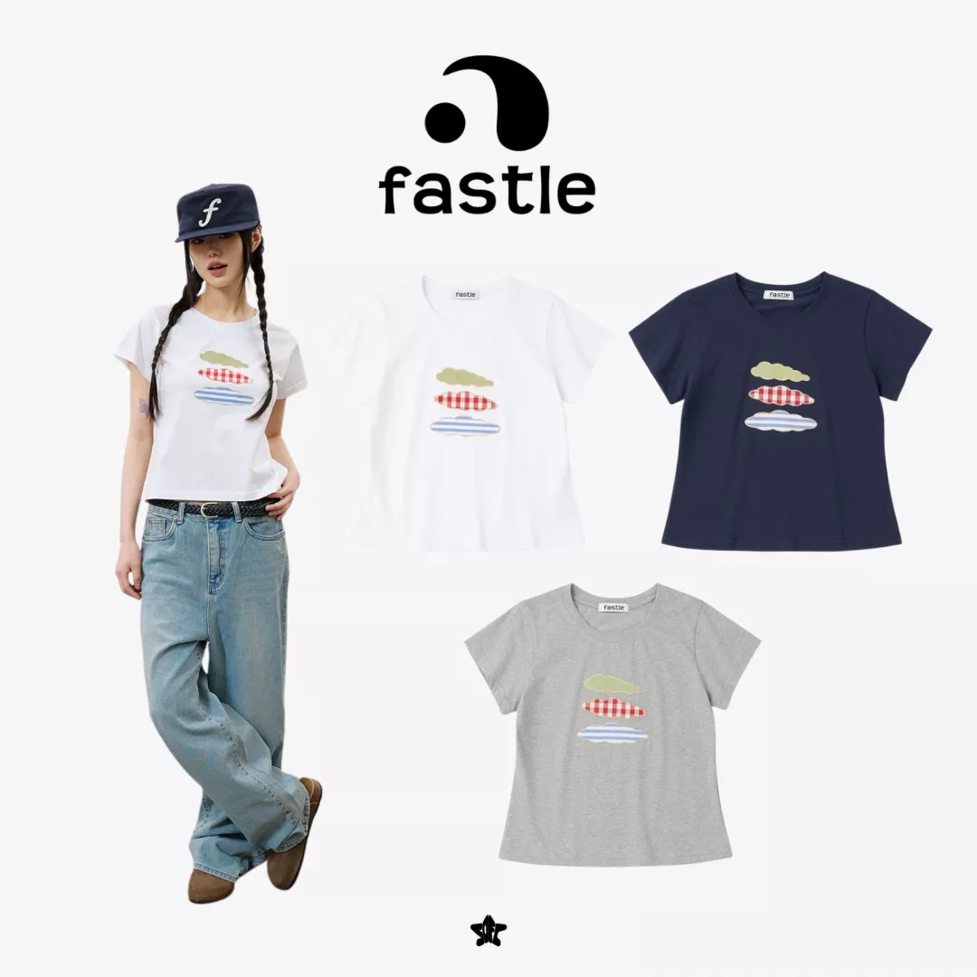 FASTIE Cloud Patch 1/2 Tee雲朵補丁短袖上衣