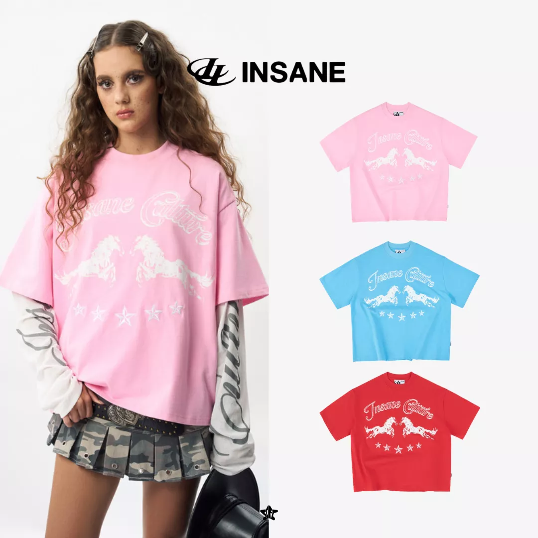 INSANE Twin Horse Tee 雙馬圖騰寬版短袖上衣
