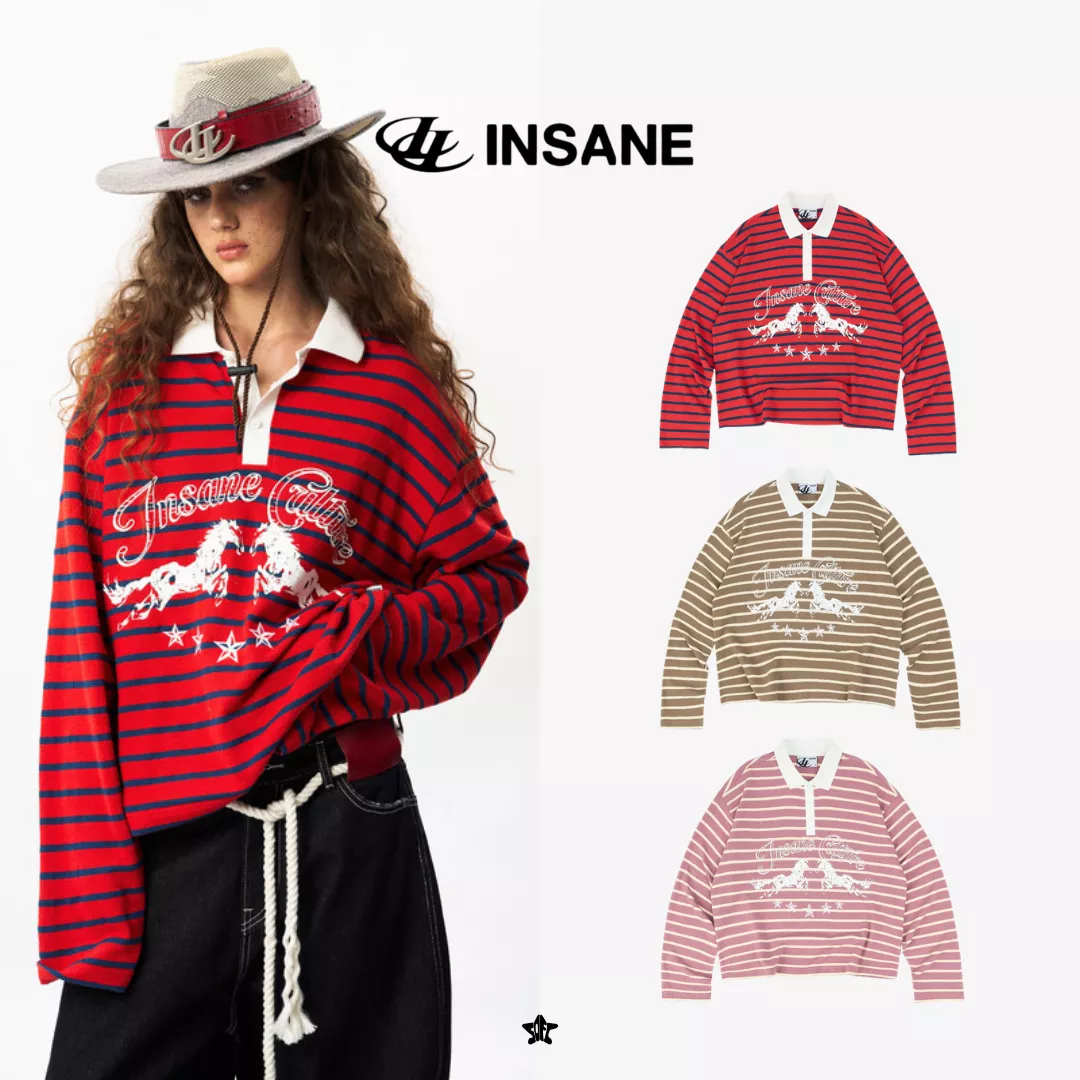 INSANE Twin Horse Polo LongSleeve雙馬圖騰長袖Polo衫