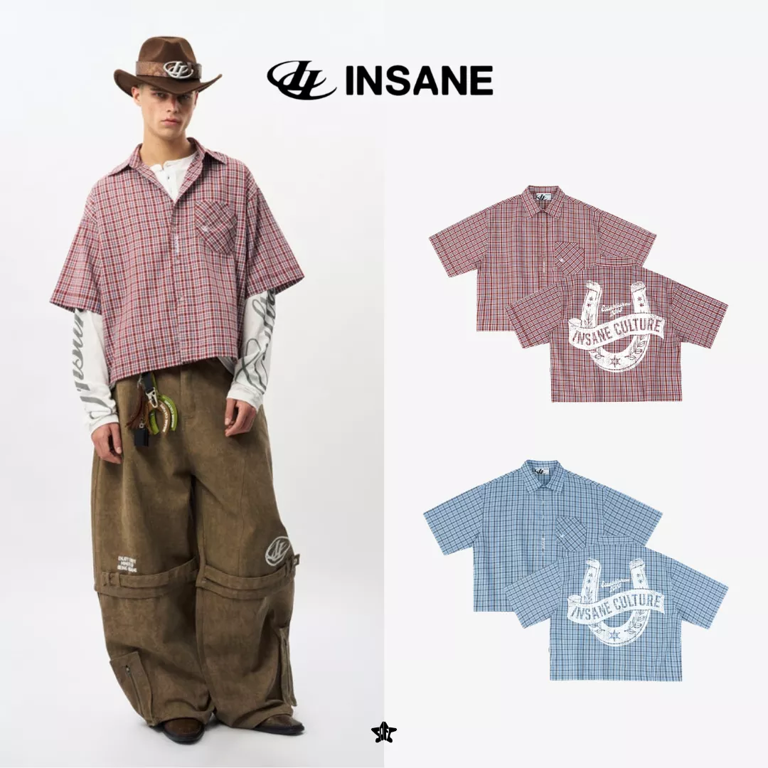 INSANE Horseshoe Plaid Shirt馬蹄鐵格紋短袖襯衫