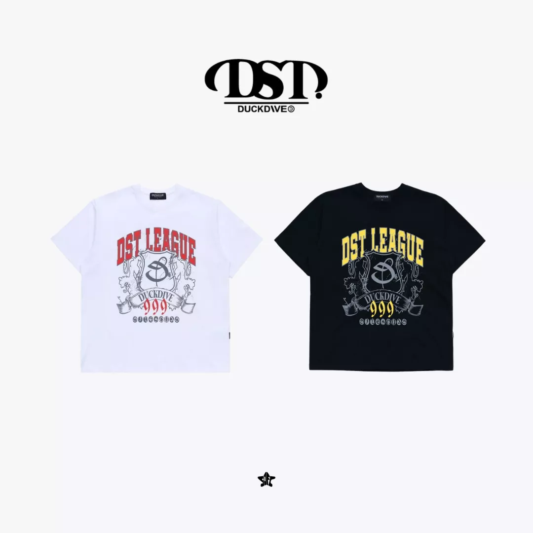DUCKDIVE League Shield Logo T-Shirt 聯賽盾牌美式復古寬鬆短袖