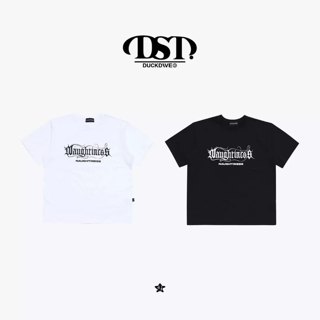 DUCKDIVE NAUGHTINESS T-SHIRTS惡作劇反叛字體重磅寬鬆短袖