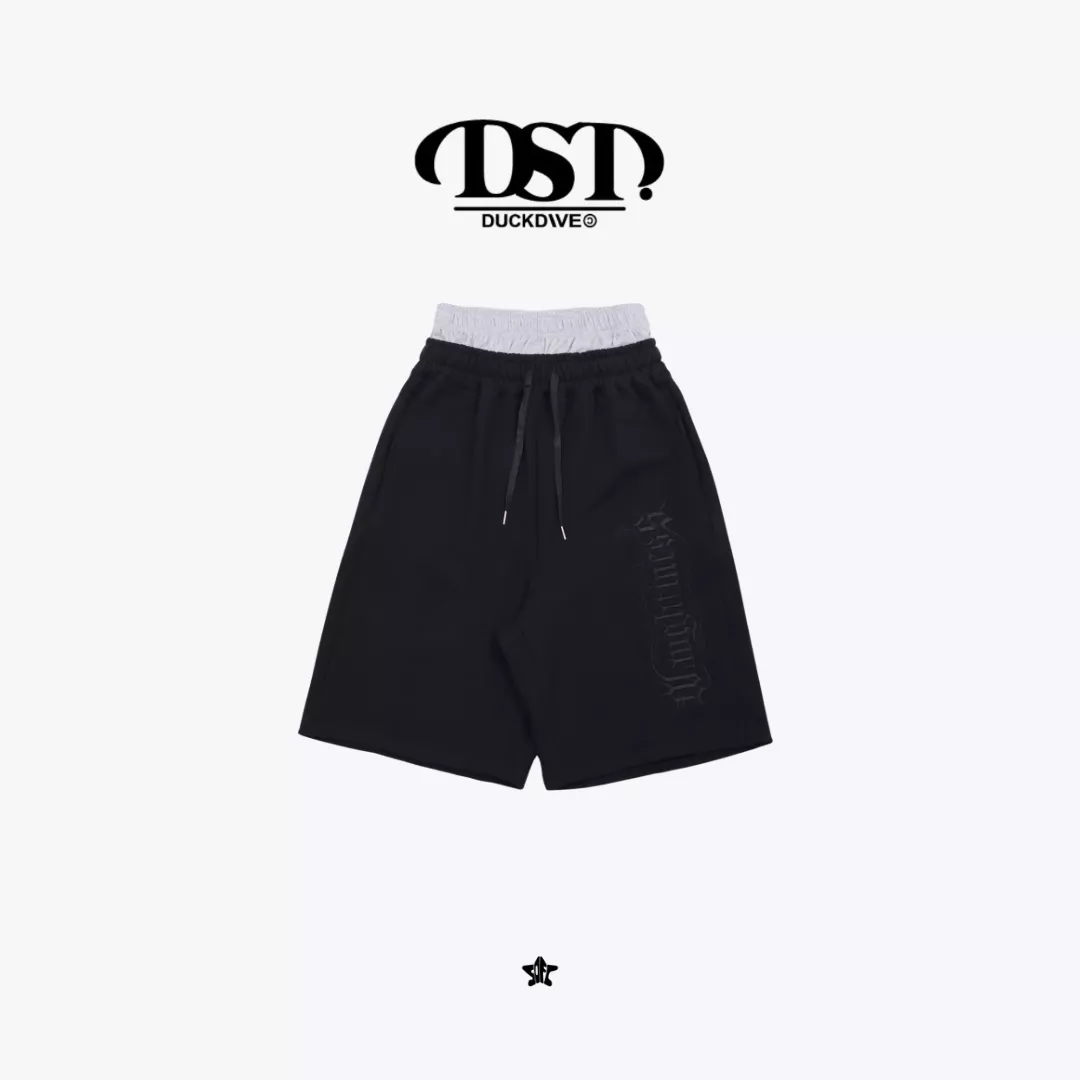 DUCKDIVE NAUGHTINESS LAYERED HALF PANTS惡作劇假兩件重磅寬鬆雙腰頭七分褲