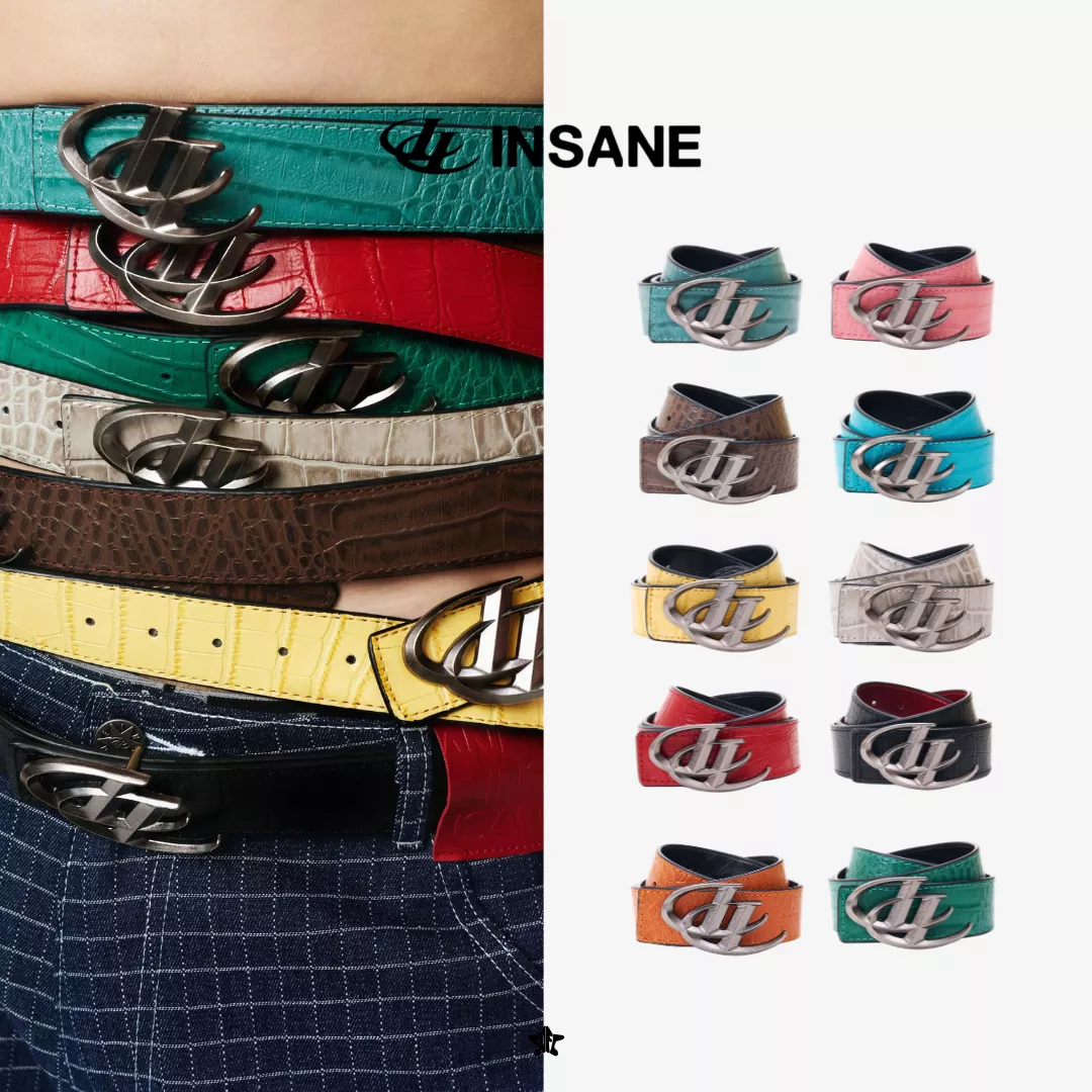 INSANE SWITCH CROC BELT復古金屬雙頭動物紋牛皮腰帶