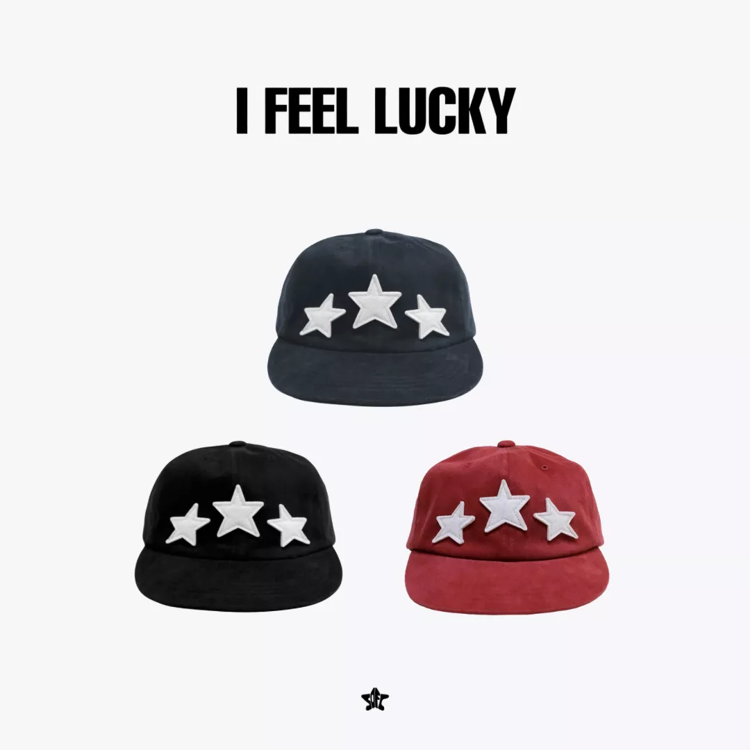 I FEEL LUCKY Three star cap三星刺繡棒球帽