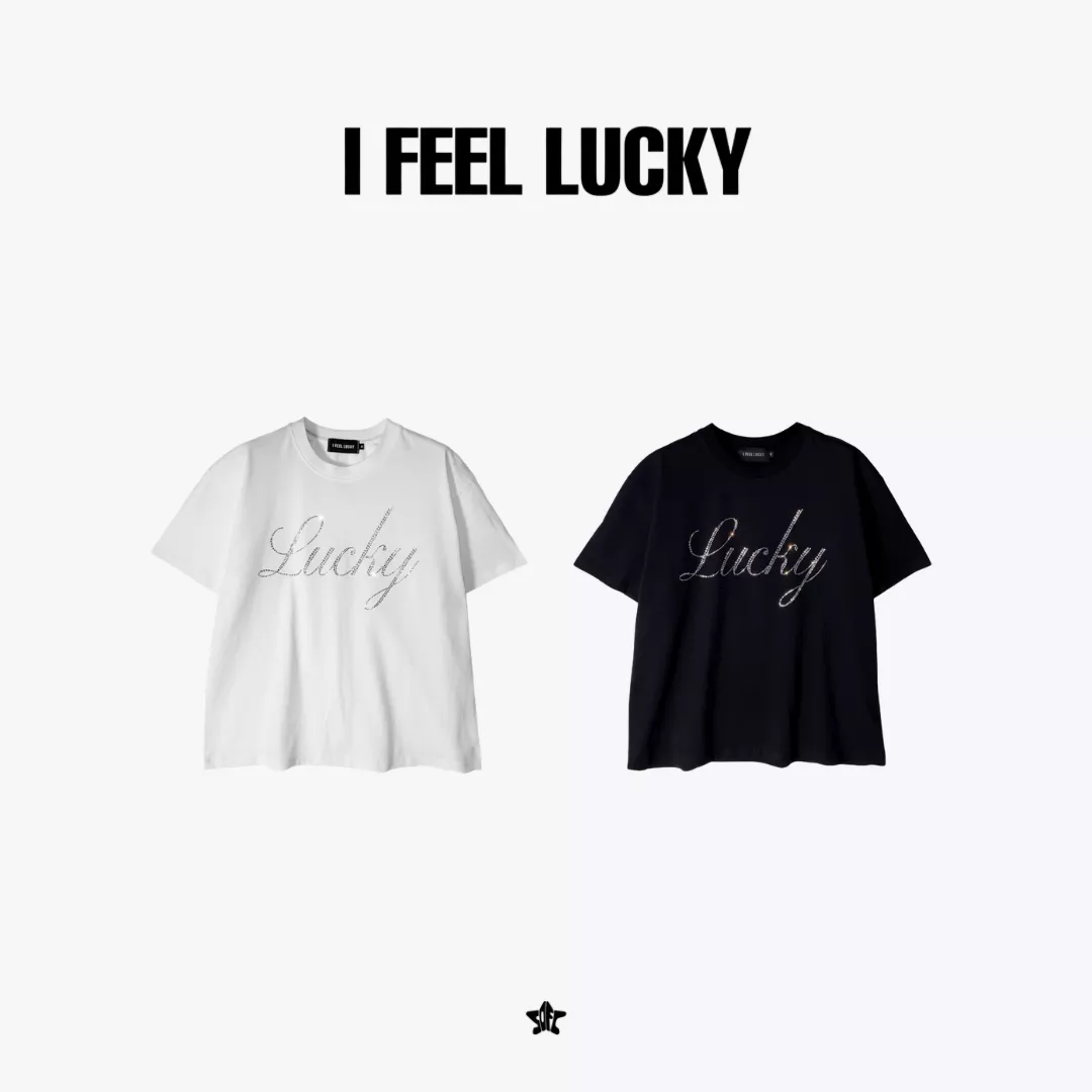 IFEELLUCKY Lucky bling tshirt水鑽草寫短袖上衣