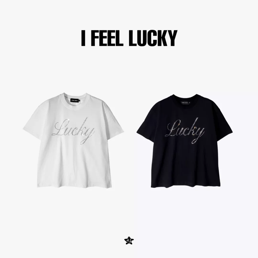 IFEELLUCKY Lucky bling tshirt水鑽草寫短袖上衣