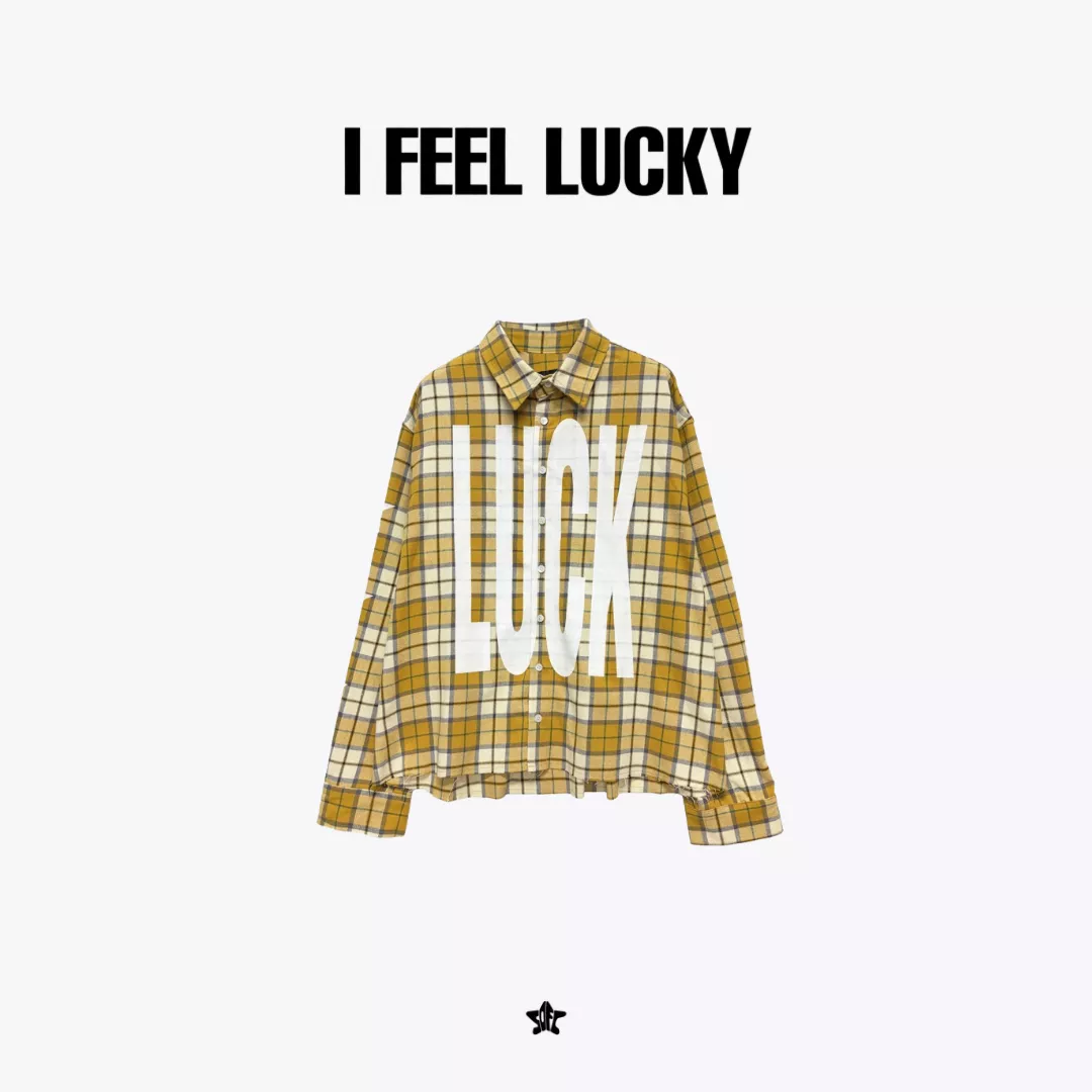 I FEEL LUCKY LUCK check shirt復古格紋襯衫