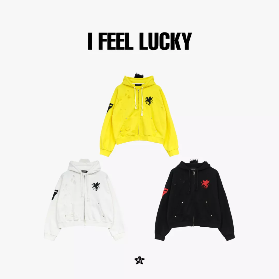 I FEEL LUCKY Mohawk hood zip up莫西干連帽拉鍊外套