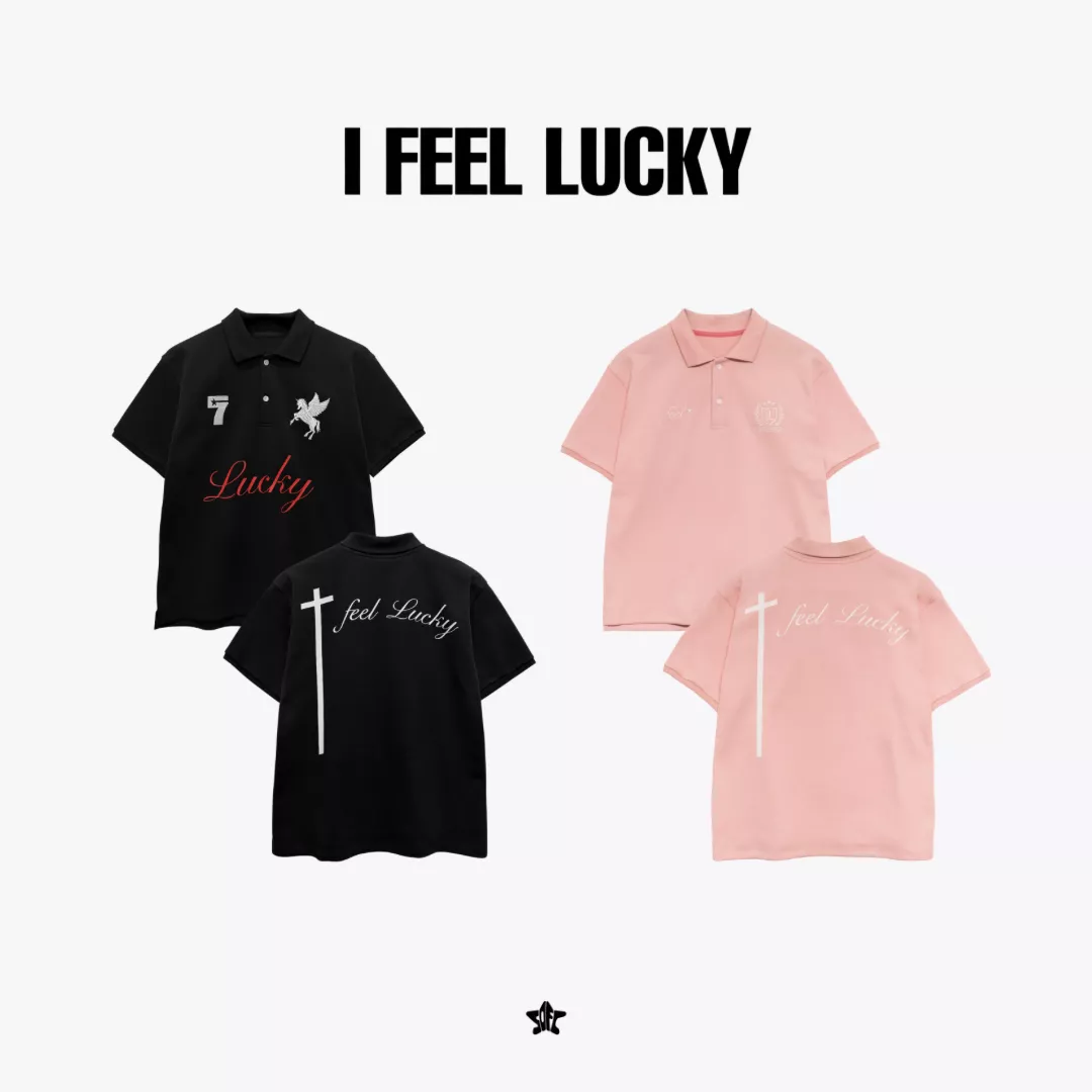 I FEEL LUCKY LUCKY KOIN POLO SHIRT學院風微短版網眼POLO衫
