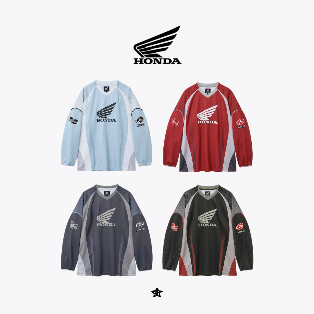 HONDA MOTORCYCLE JERSEY LONG SLEEVE聯名本格派重機賽車長袖網眼上衣