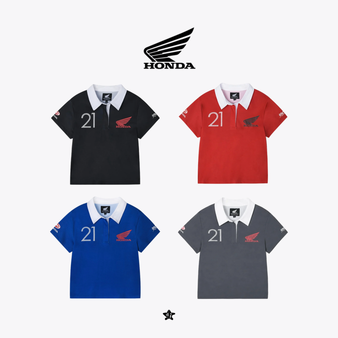 HONDA Womens Moto Patch Polo Shirt 摩托運動短版POLO領短袖上衣