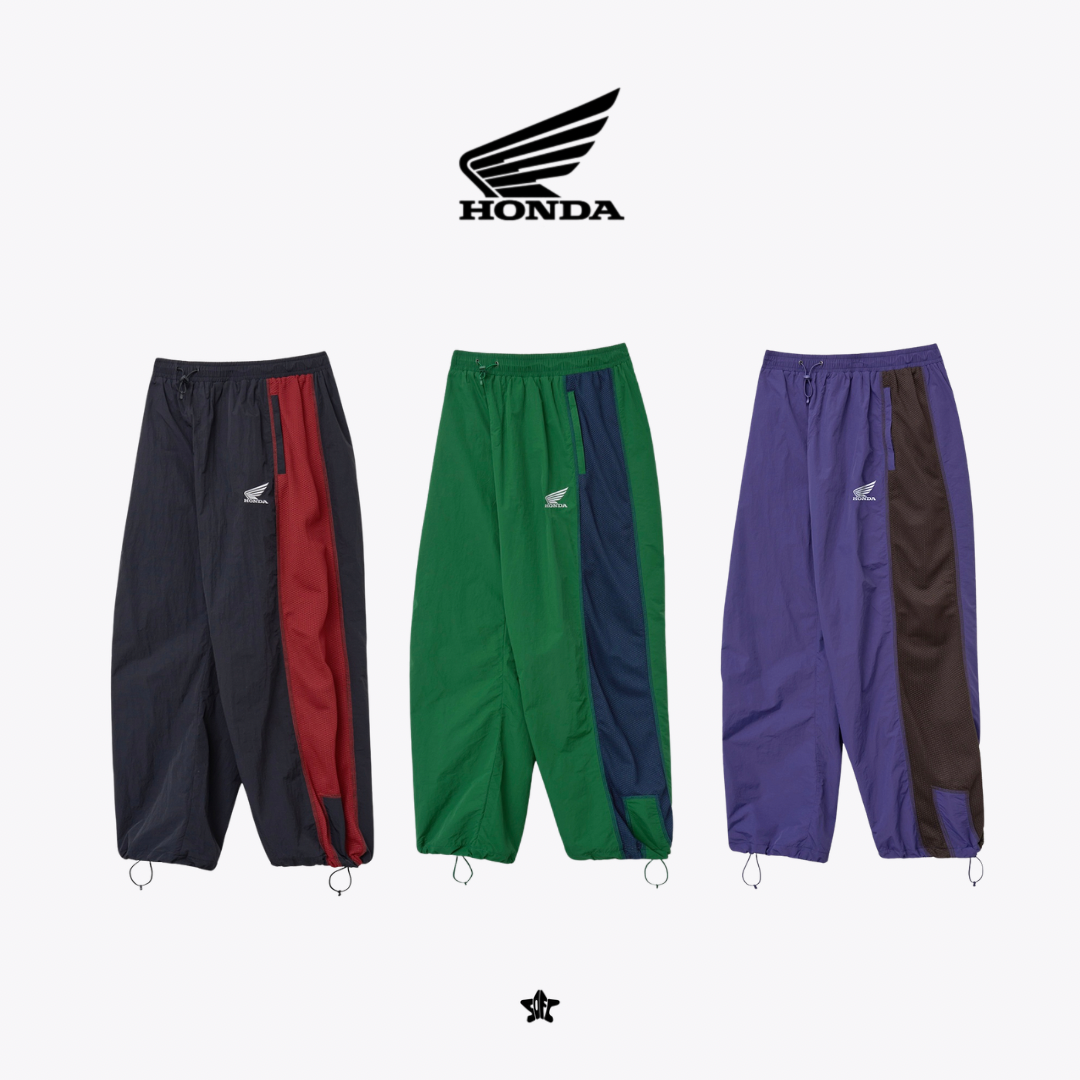 HONDA Nylon Mesh Block Pants網眼拼接撞色運動休閒長褲