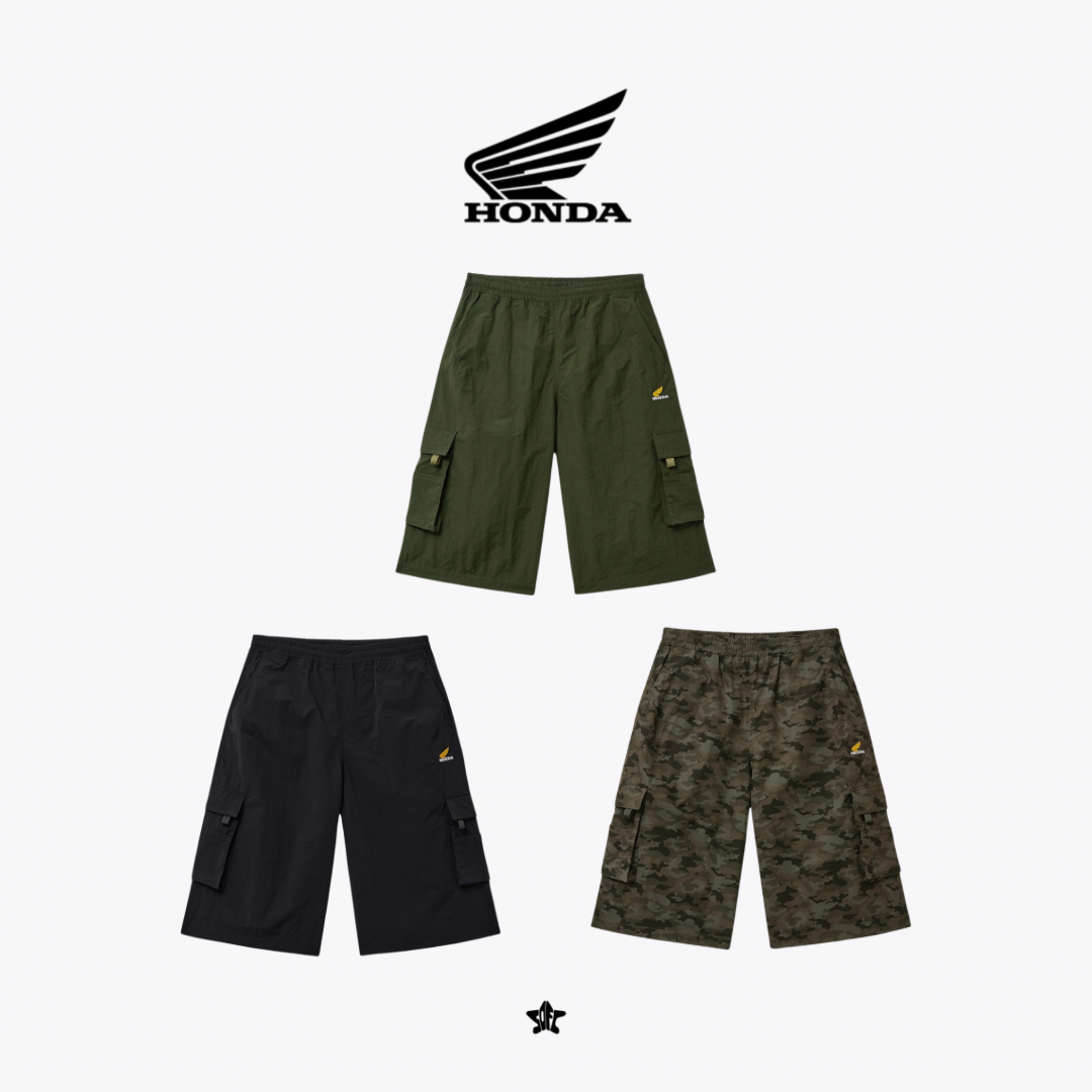 HONDA Nylon Cargo Bermuda Shorts防撕裂寬版百慕達工裝短褲