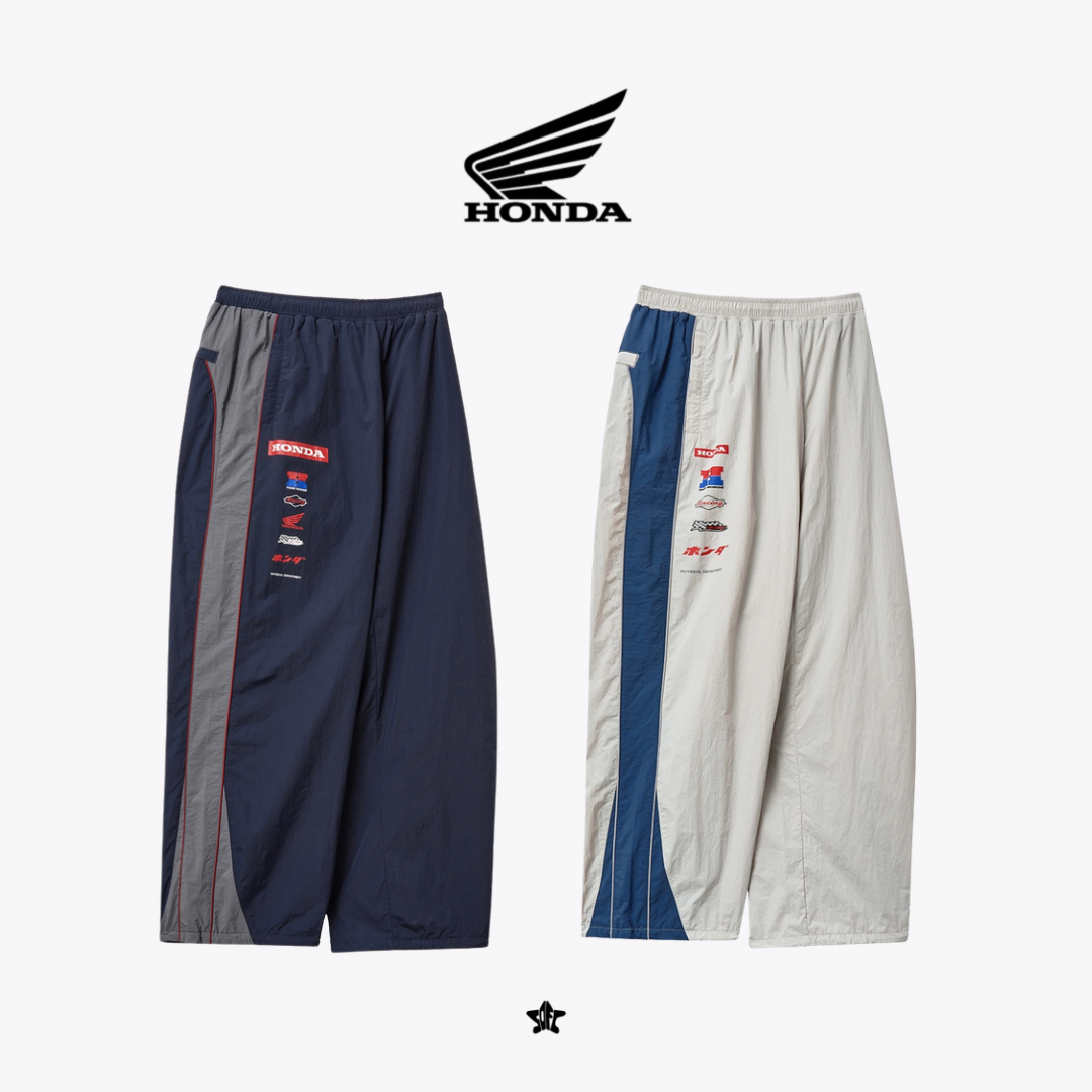 HONDA Nylon Multi Logo Pants復古摩托運動尼龍長褲
