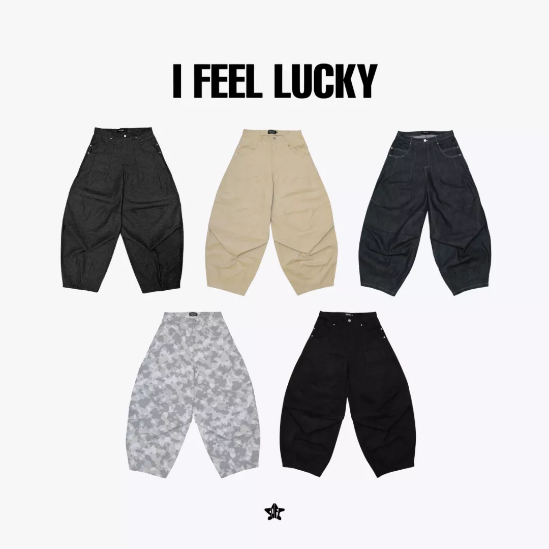 I FEEL LUCKY UMBO dart wide pants褶皺寬版長褲