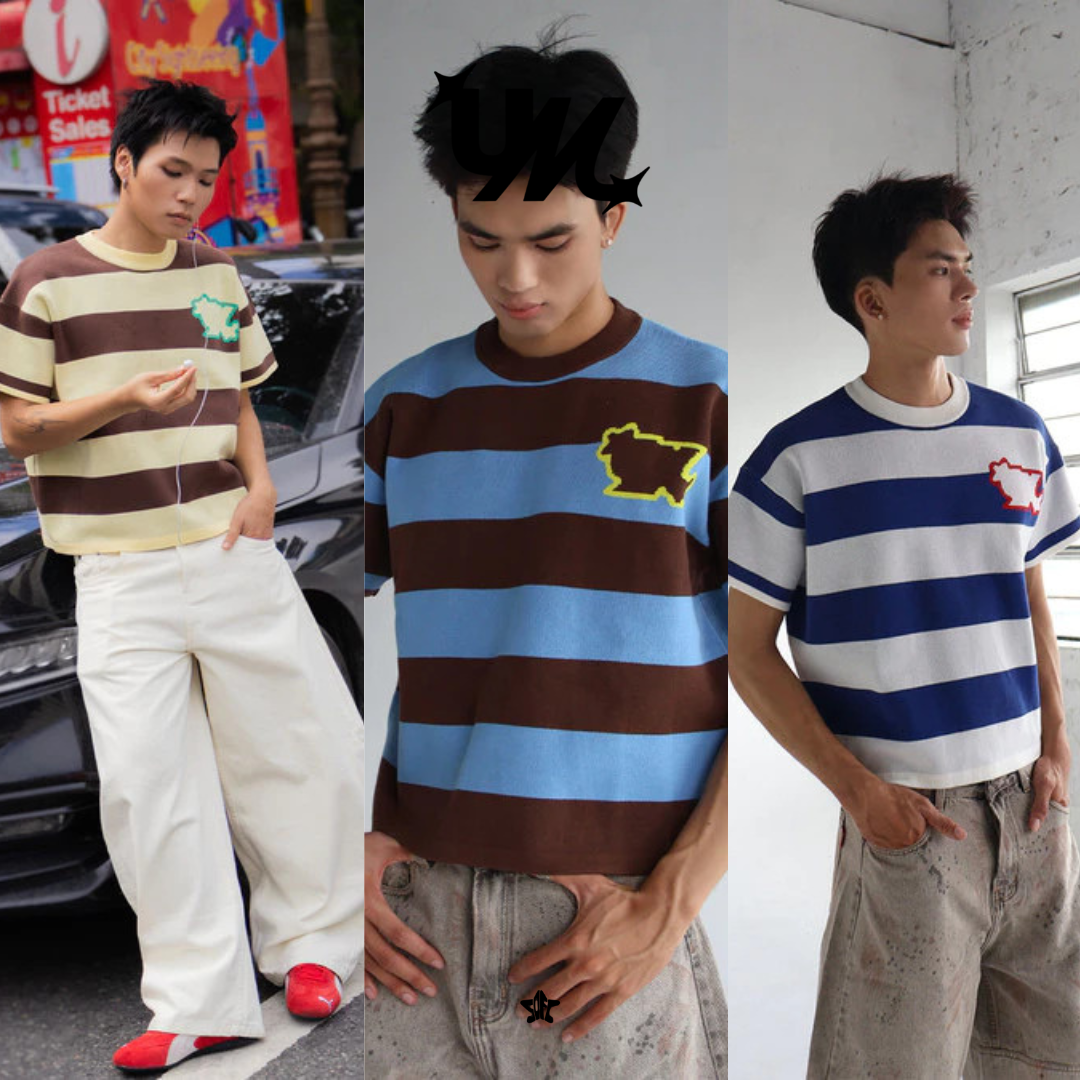 U2M2 Boxy Striped Knit Sweater條紋針織寬版上衣