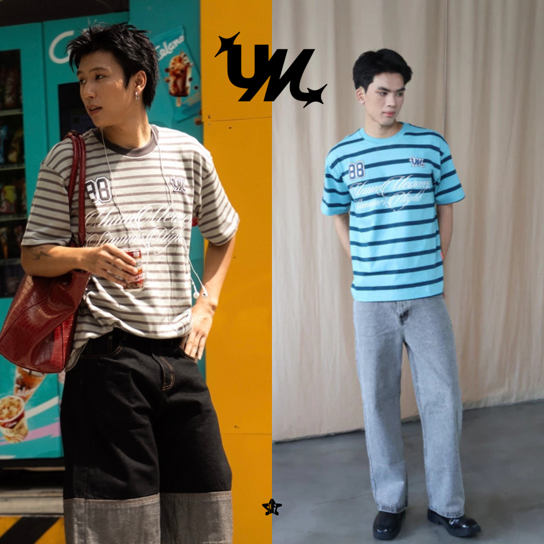 U2M2 Summer Night Striped Oversize T-Shirt夏夜條紋寬版短袖上衣