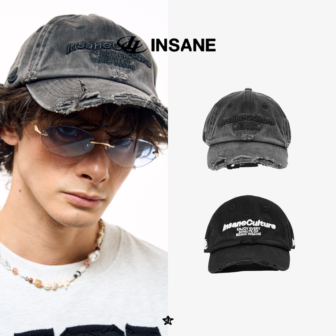 INSANE Washed Cap刺繡棒球帽