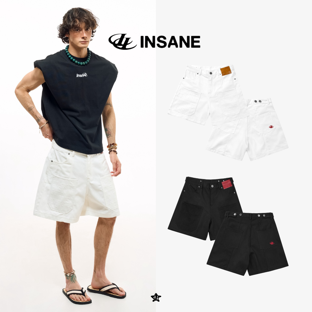 INSANE INSN Shorts冬季寬版牛仔短褲