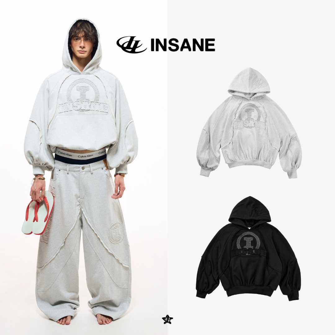 INSANE Halo Hoodie圓標貼布繡寬版連帽上衣