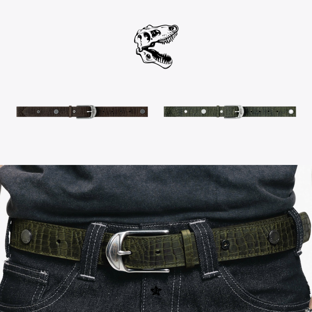 T.REDX CrocoDedx Leather Belt鱷魚壓紋真皮皮帶