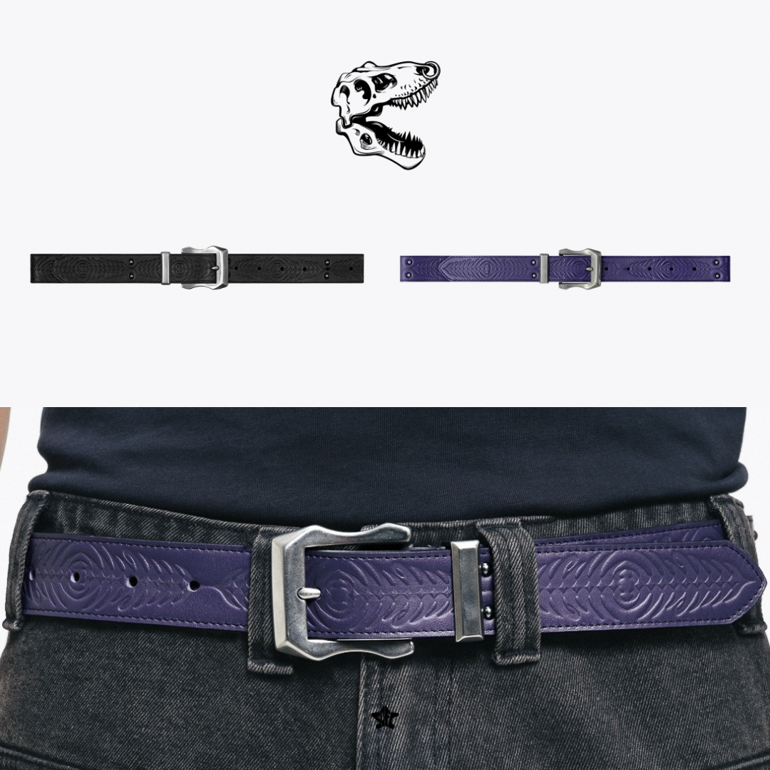 T.REDX KuckleDX Leather Belt壓花圖騰真皮皮帶