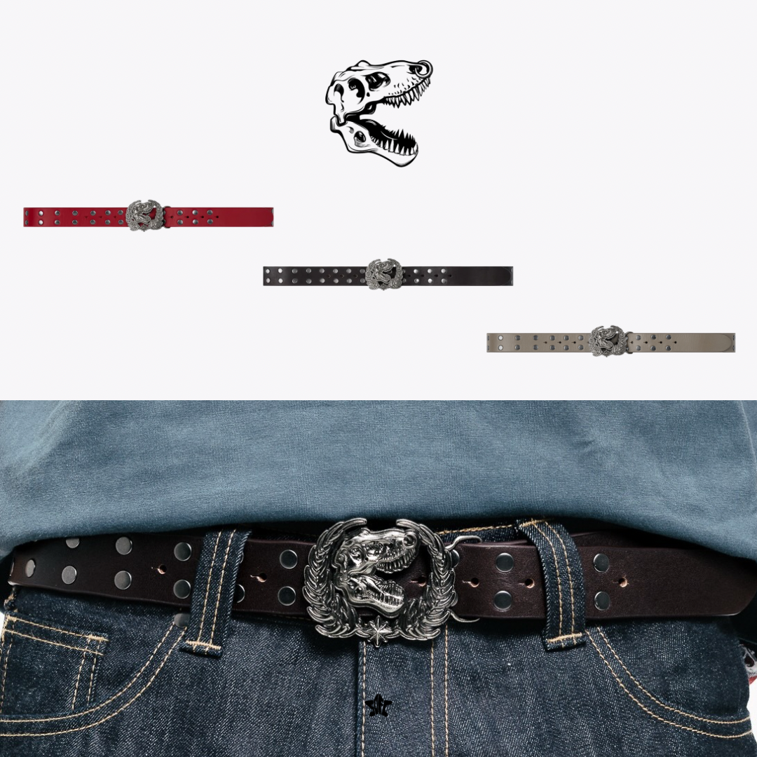 T.REDX GloreDX Leather Belt恐龍雕花真皮皮帶