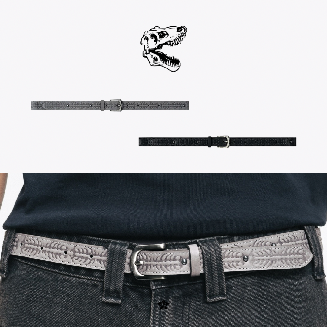 T.REDX PetiteDX Leather Belt壓花圖騰真皮皮帶