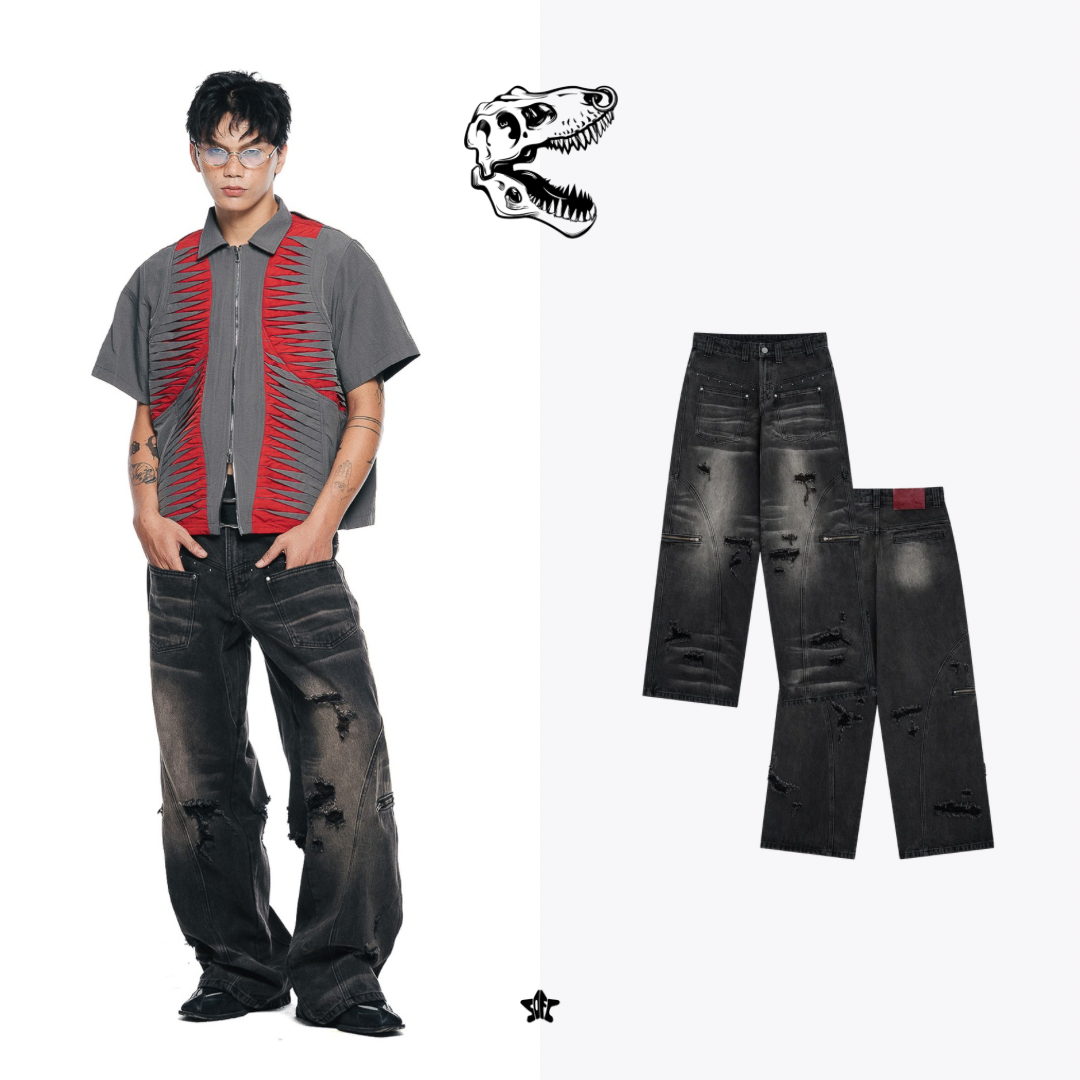 T.REDX SandeDX Washed Jeans沙洗刷破牛仔褲