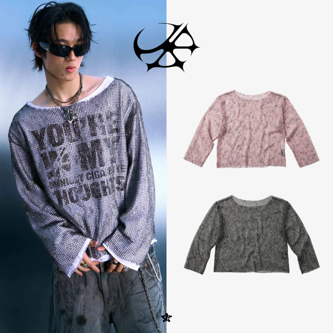UNKRUSH OVERLAY LONG SLEEVES網眼透視長袖上衣
