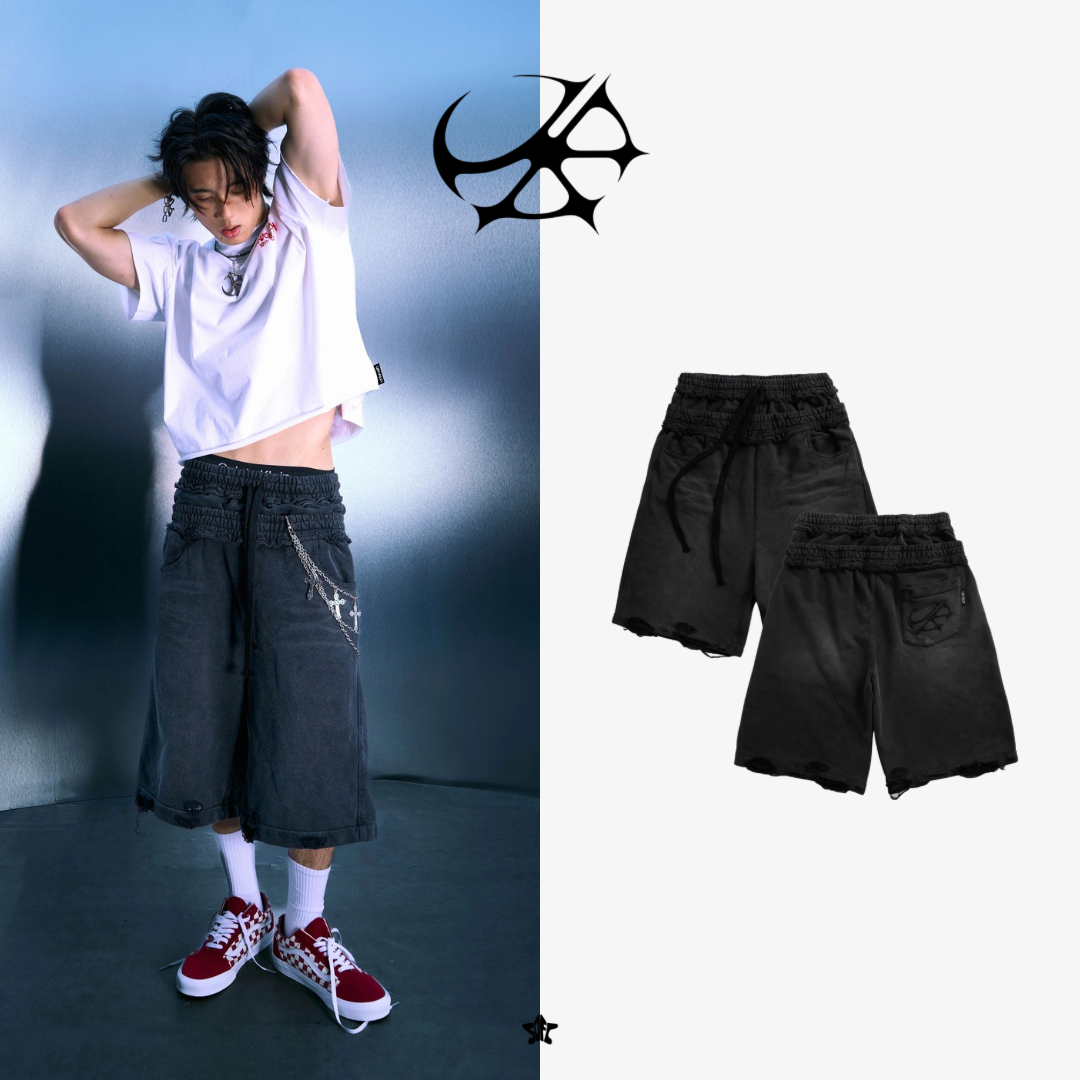 UNKRUSH DECAY BAGGY SHORT寬鬆水洗棉褲短褲