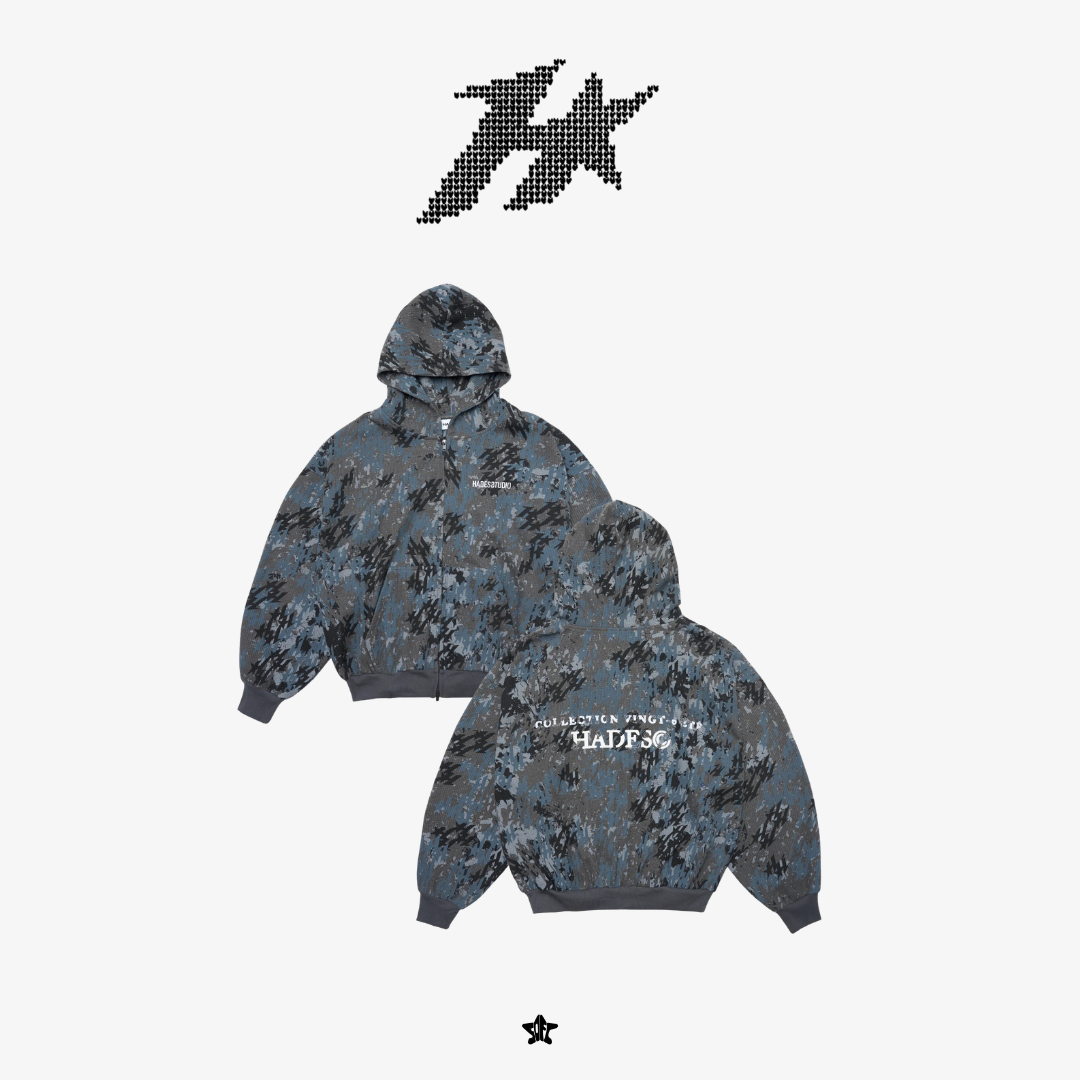 HADES STATIC NOISE ZIP HOODIE靜電雜訊拉鍊連帽外套