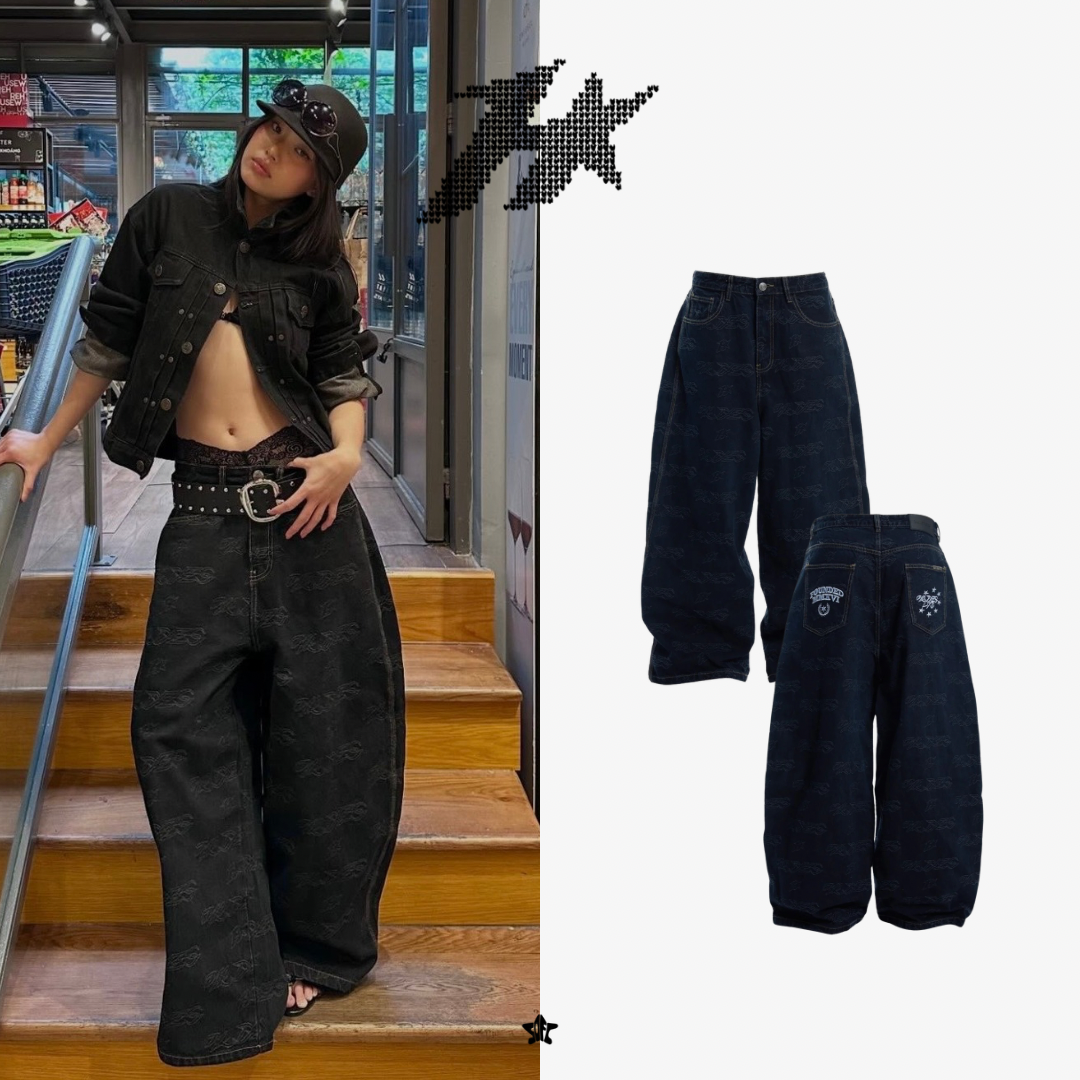HADES REPEAT SCRIPT LOOSEFIT JEANS重複字體寬鬆牛仔褲
