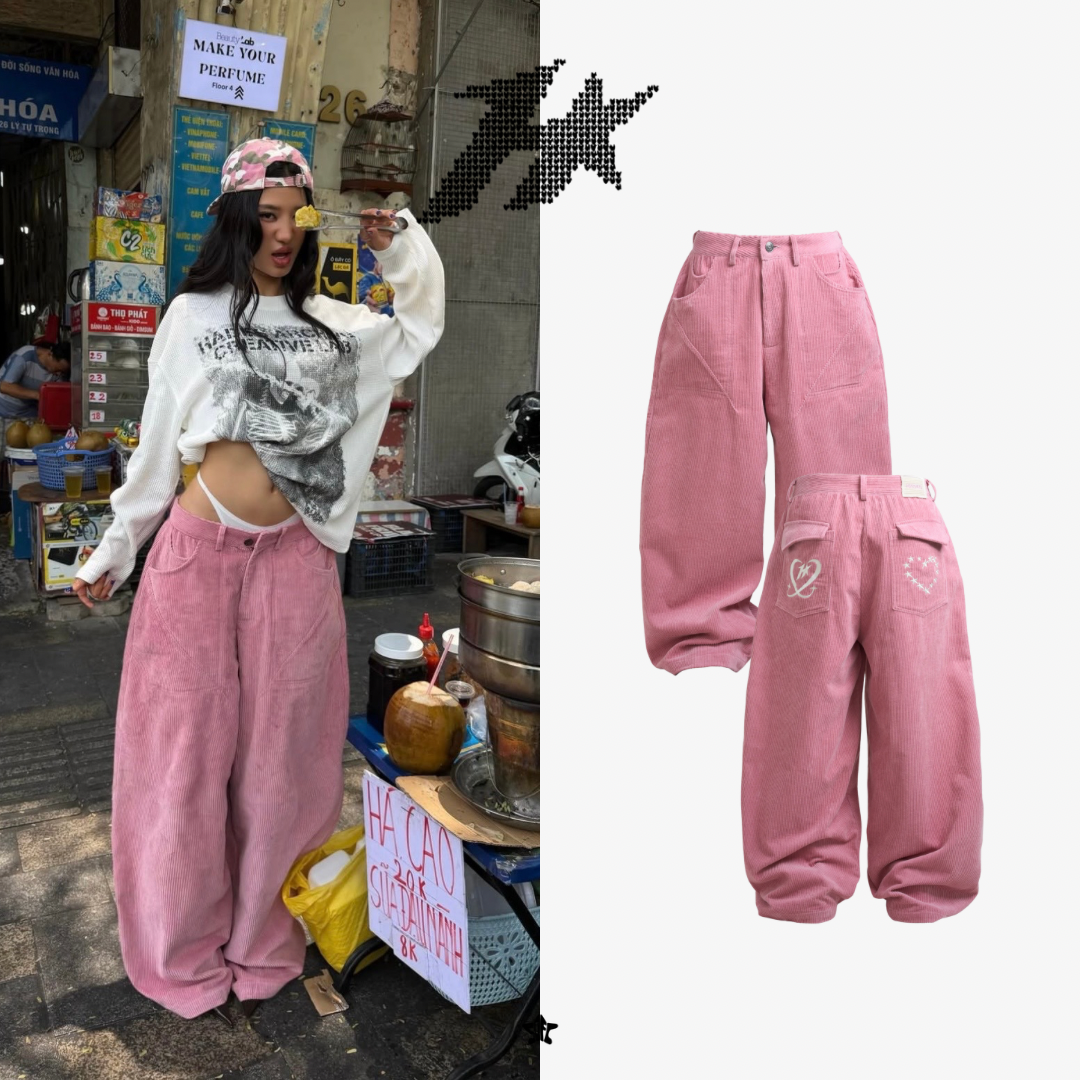 HADES PINK STARDUST PANTS粉色星塵燈芯絨褲