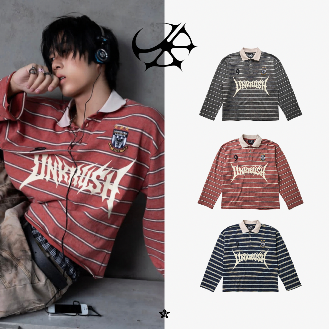UNKRUSH ROASTED LONG SLEEVES長袖條紋POLO衫