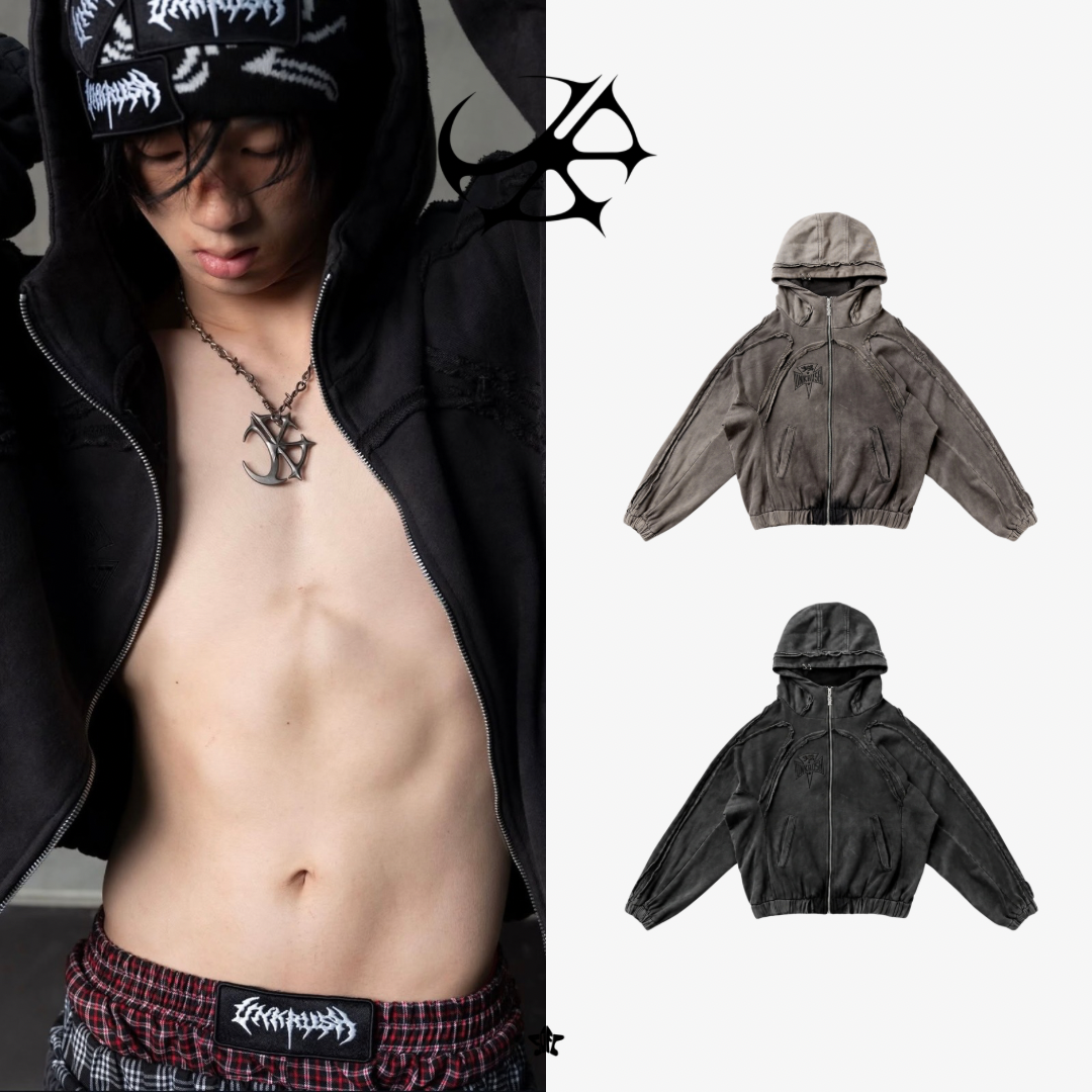 UNKRUSH DUSTY ZIP HOODIE灰塵拉鍊連帽外套