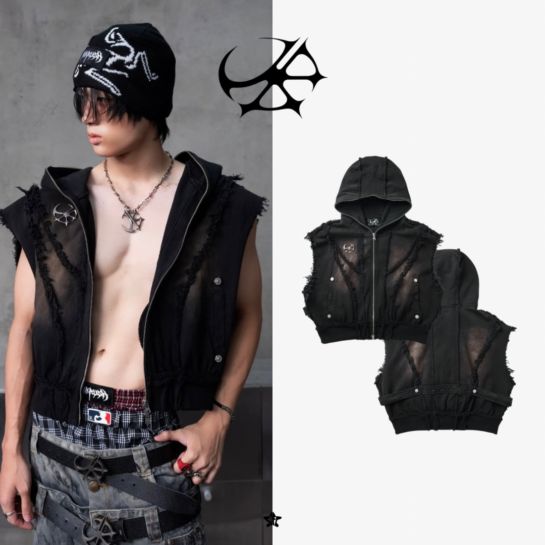 UNKRUSH EDWARD SLEEVELESS ZIP HOODIE愛德華無袖拉鍊連帽背心