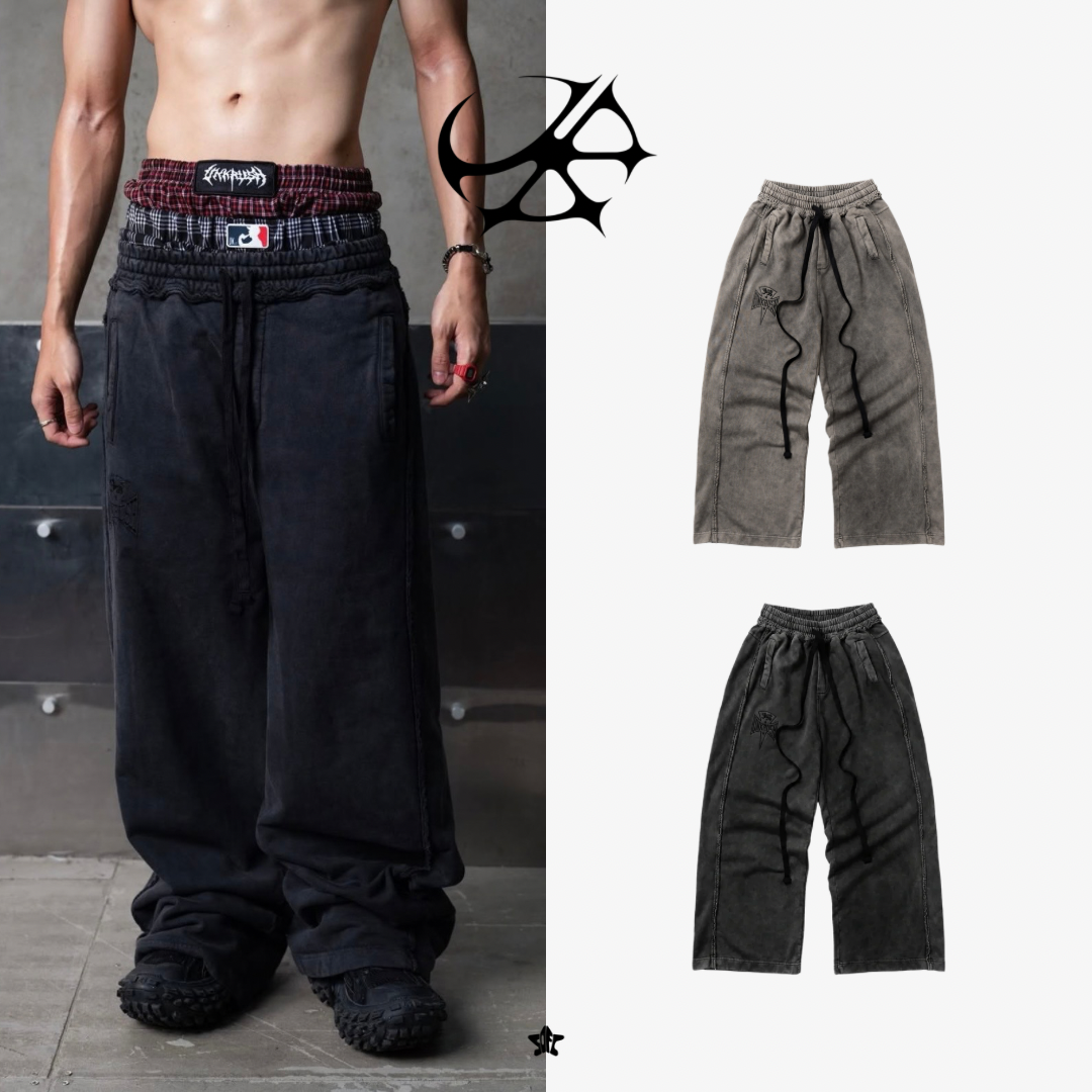 UNKRUSH DUSTY PANT灰塵寬鬆棉褲