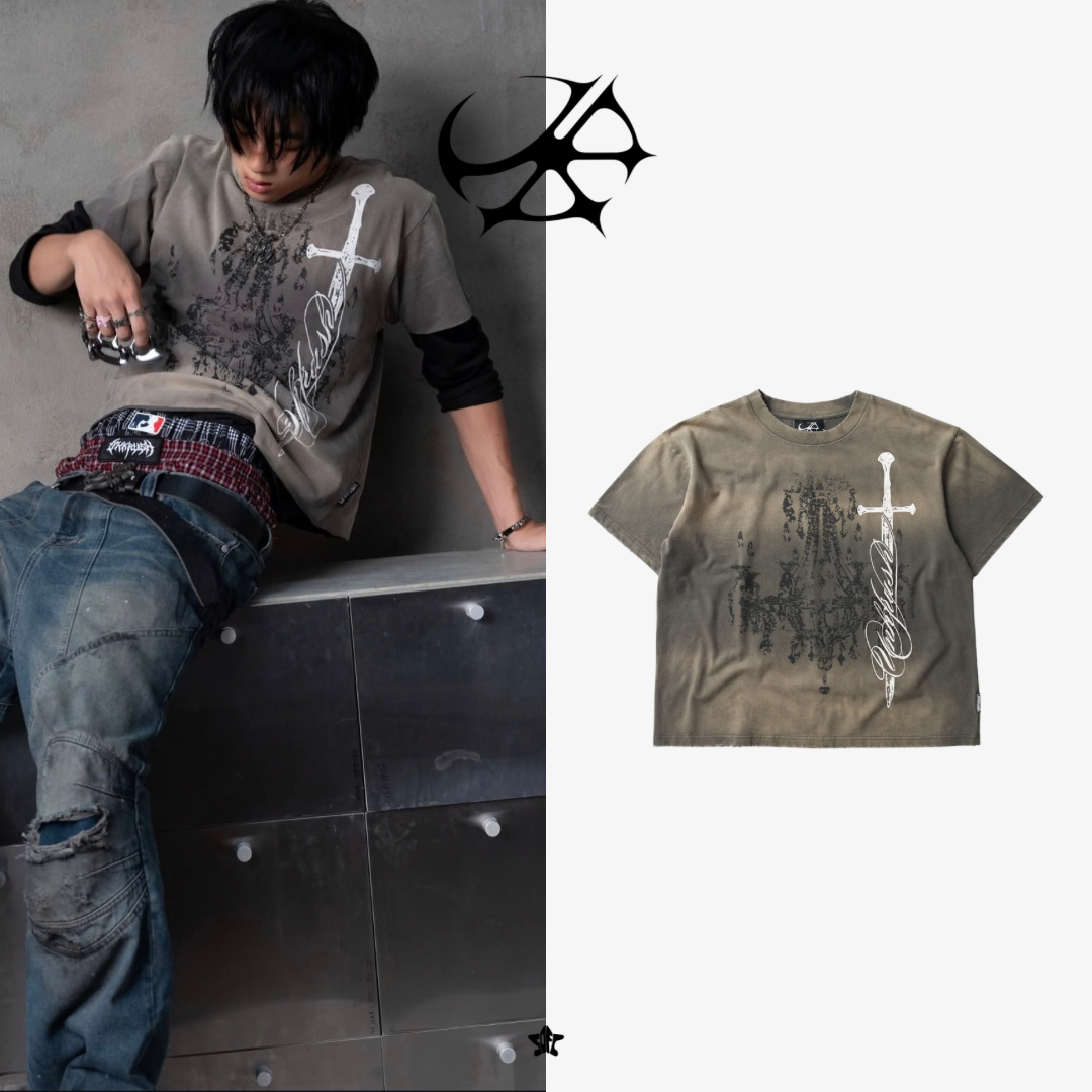 UNKRUSH VILLAIN CROSS-CUT TEE十字剪接短袖上衣