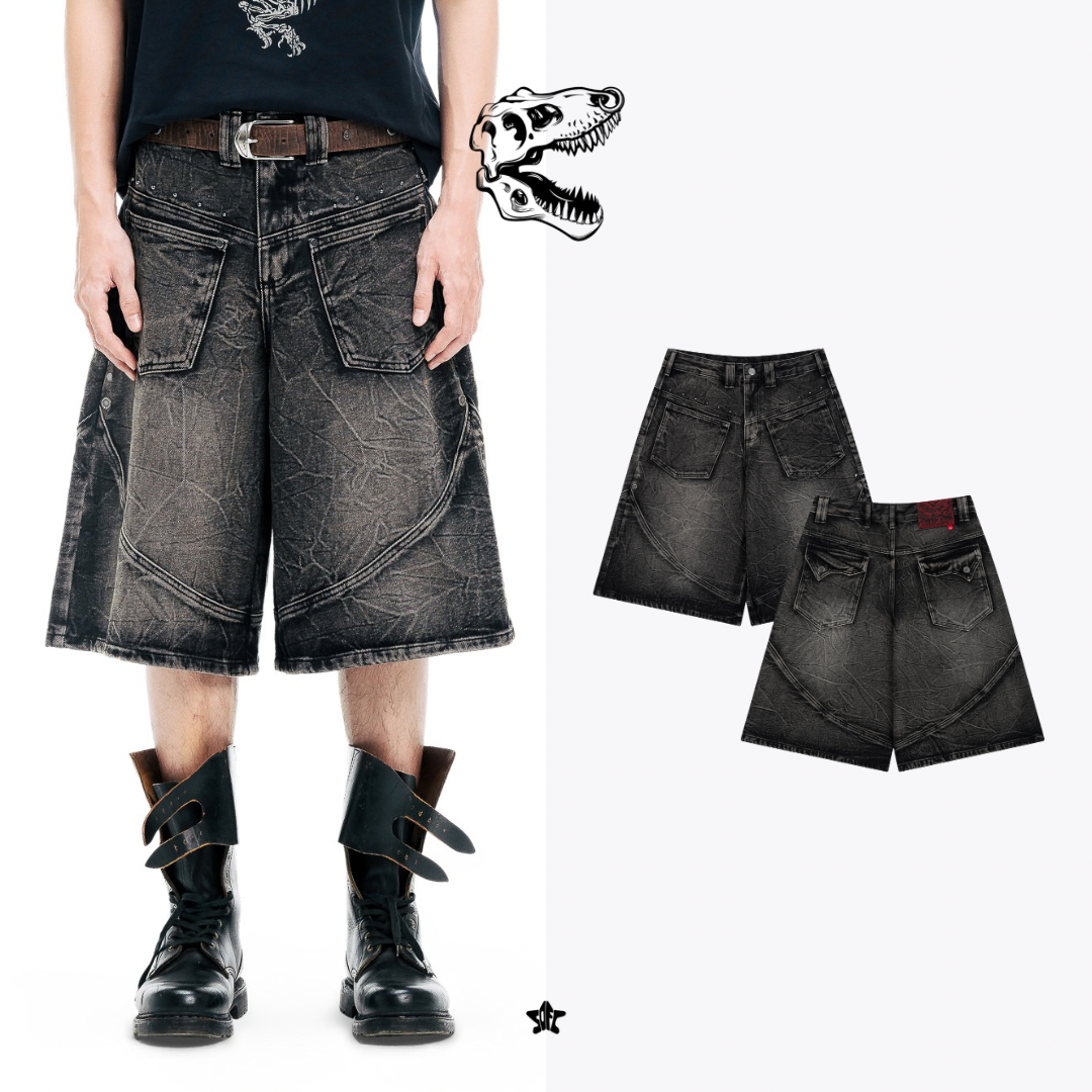 T.redx VEINEDX WASHED JORTS水洗牛仔短褲