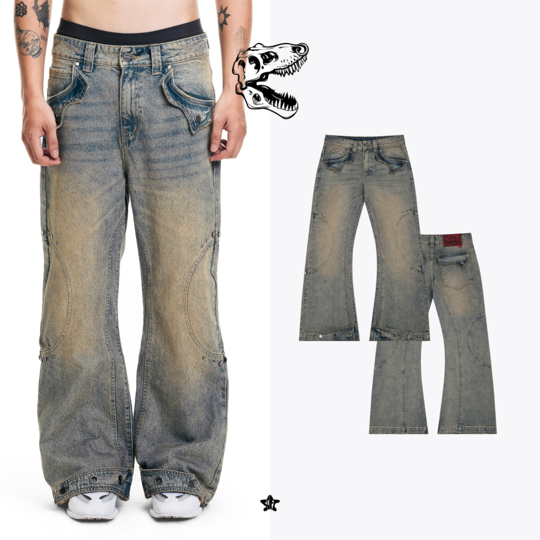 T.redx VINTEDX BOOT CUT JEANS靴型復古水洗牛仔褲