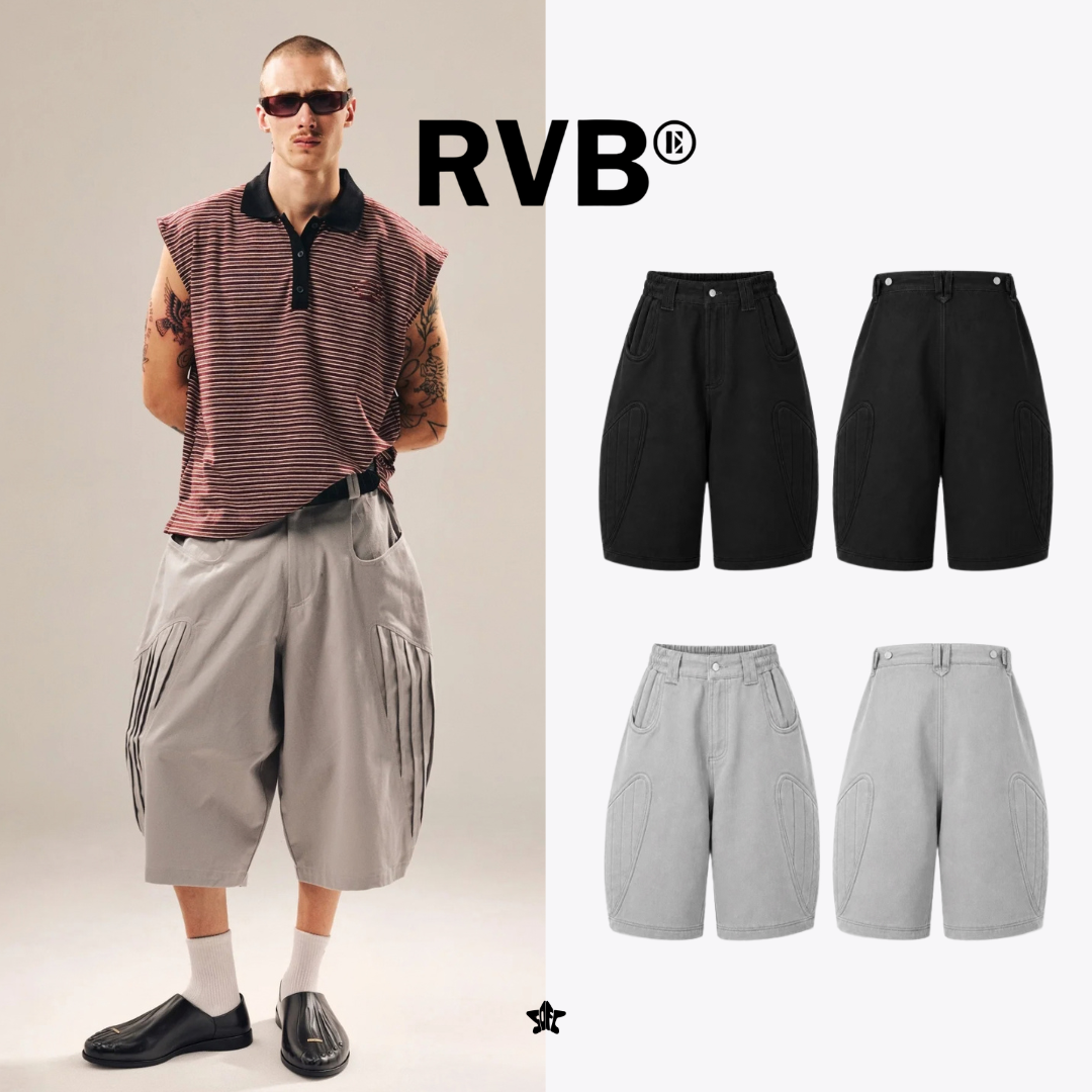 RVB KAIHO PAD Jorts立體車線拼接短褲