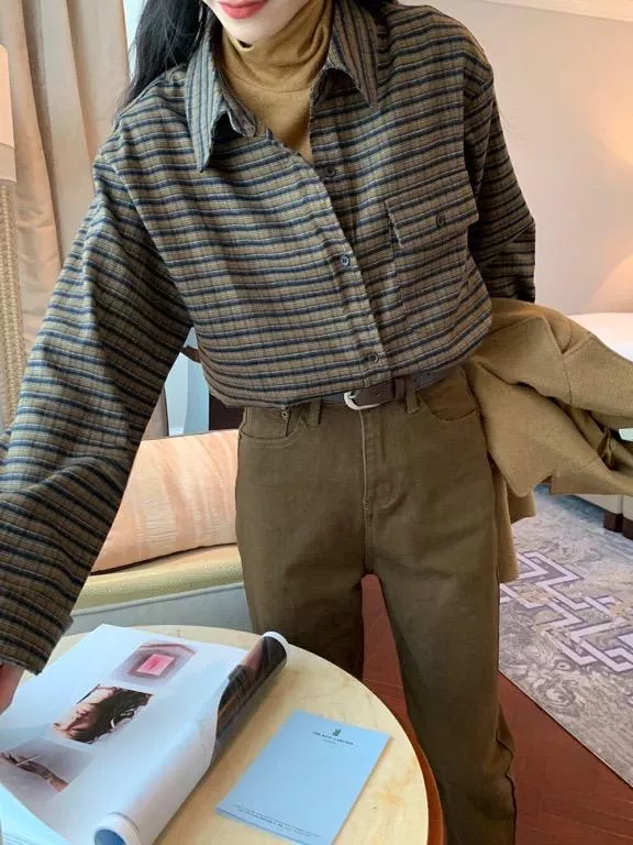 AW114復古格紋襯衫