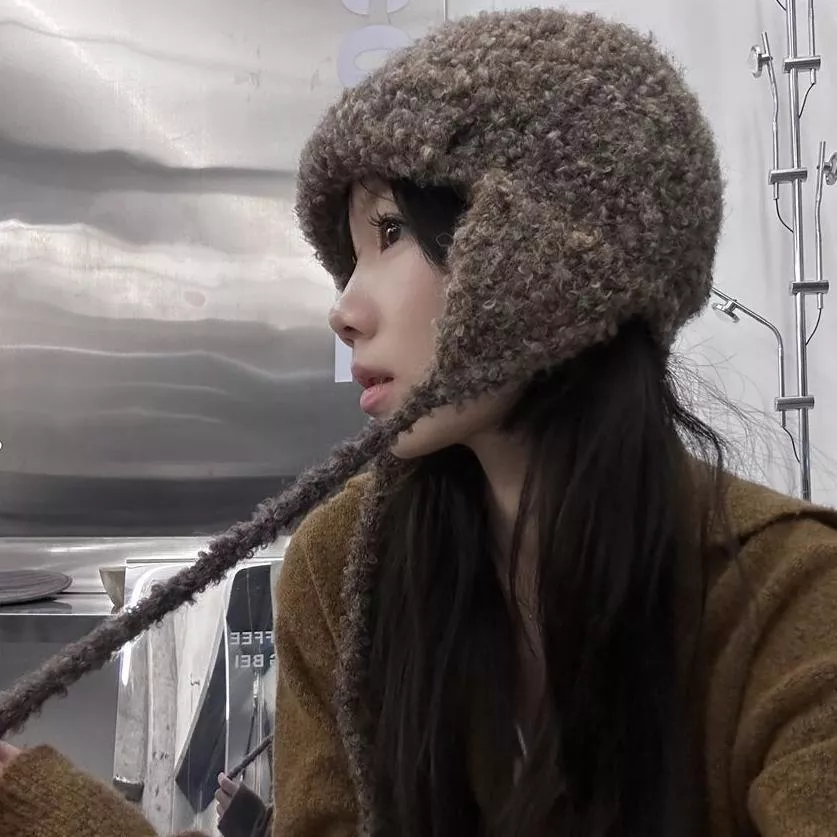 E55小臉針織飛行帽