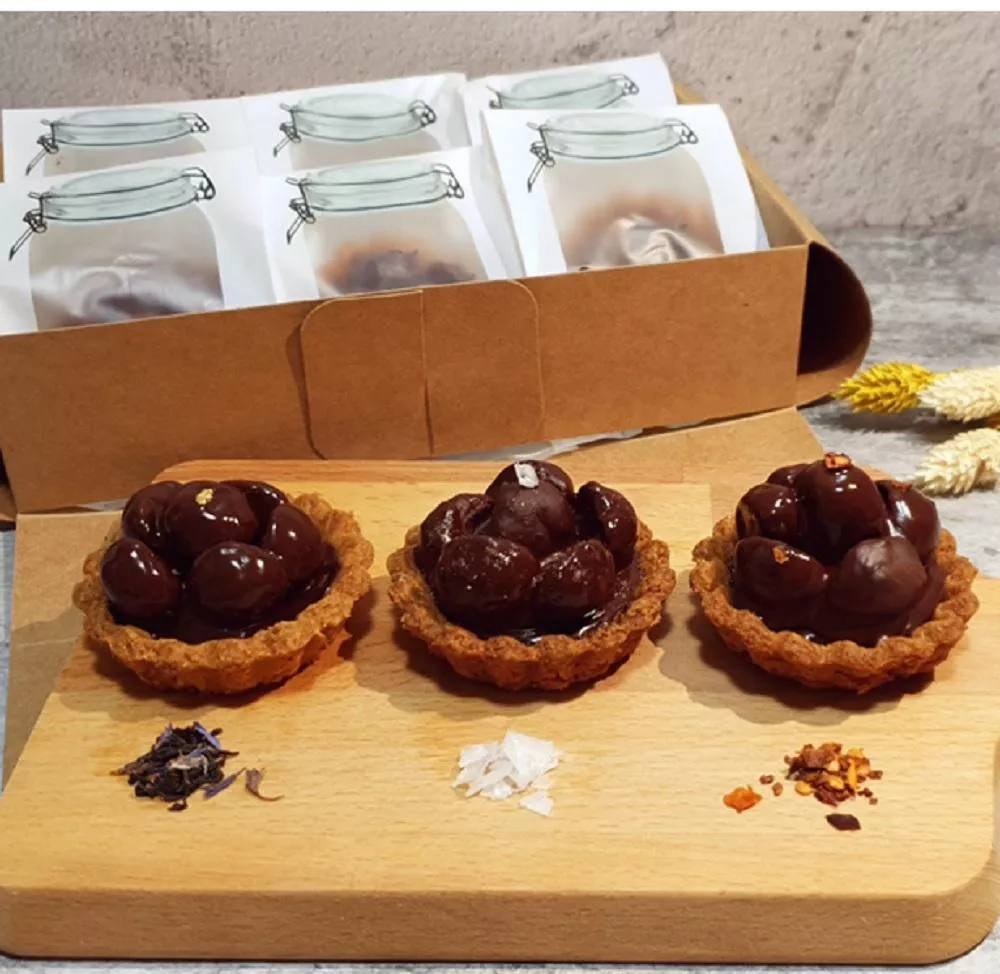 無加糖 無麵粉 生巧克力Ｘ夏威夷豆堅果塔 (6入/盒 )