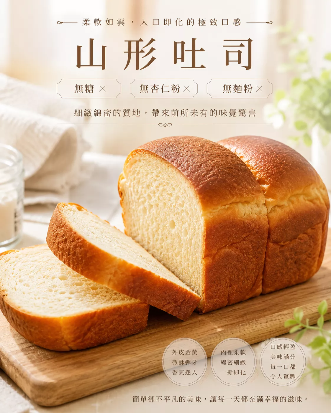 無加糖 無麵粉 山形吐司
